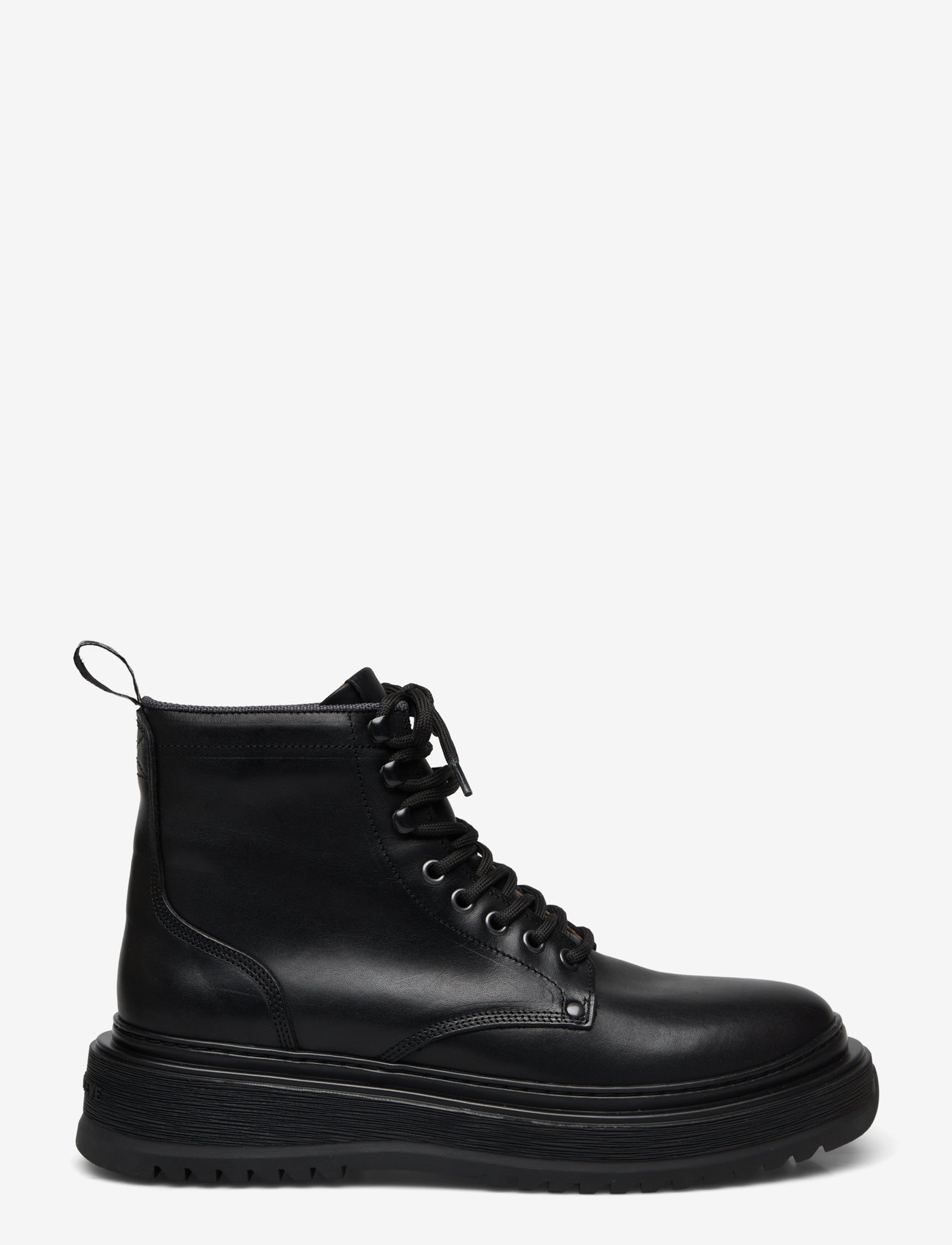 Sneaky Steve - Slack U Leather Shoe - støvler med snøre - black - 2