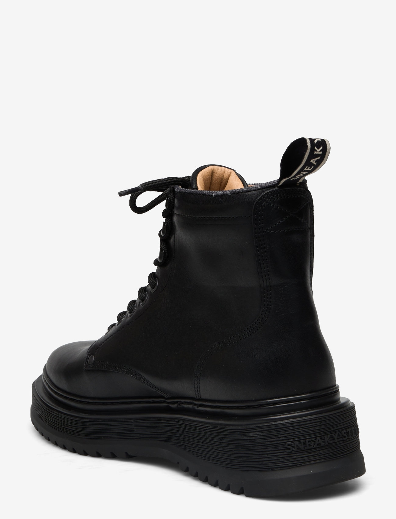 Sneaky Steve - Slack U Leather Shoe - støvler med snøre - black - 1