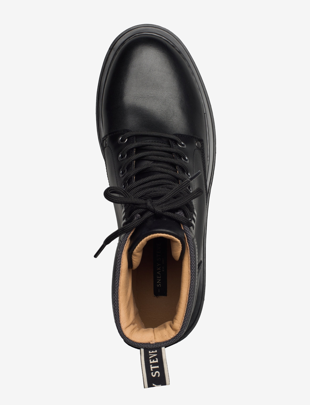 Sneaky Steve - Slack U Leather Shoe - støvler med snøre - black - 3