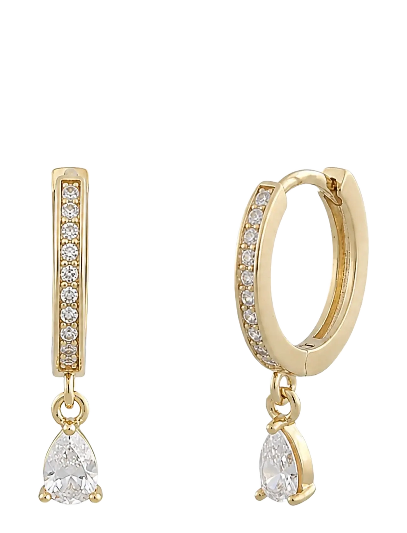 SNÖ of Sweden - Camille Drop Ring Ear - creoler & hoops - g/clear - 2