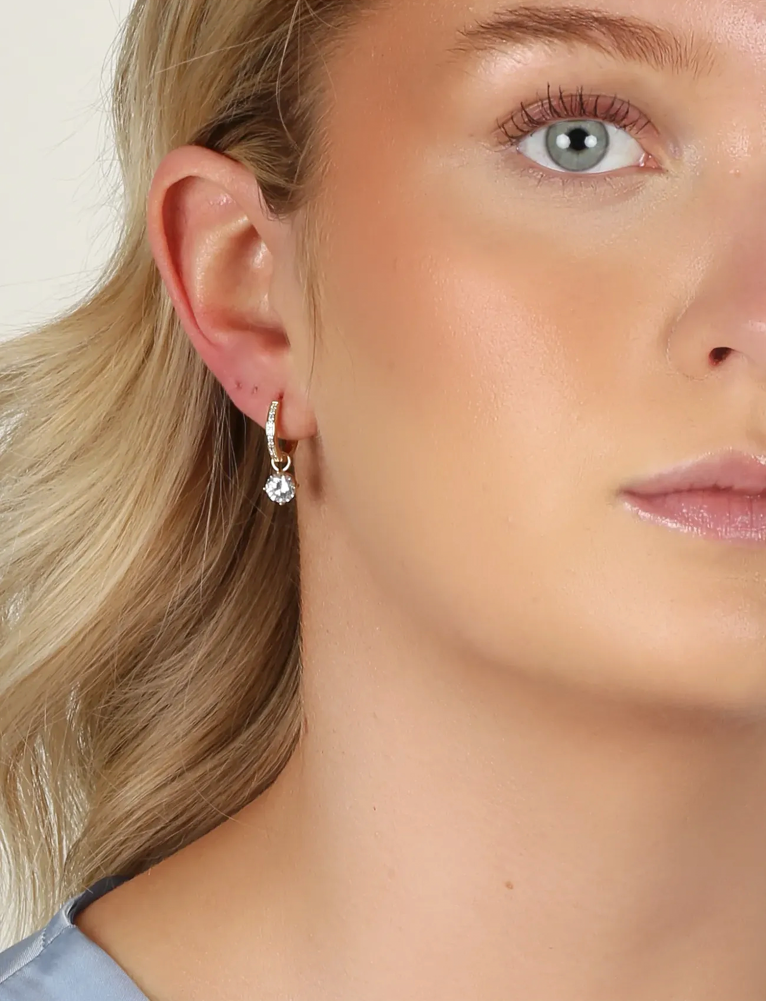 SNÖ of Sweden - Rola round ring ear - hoops - g/clear - 0