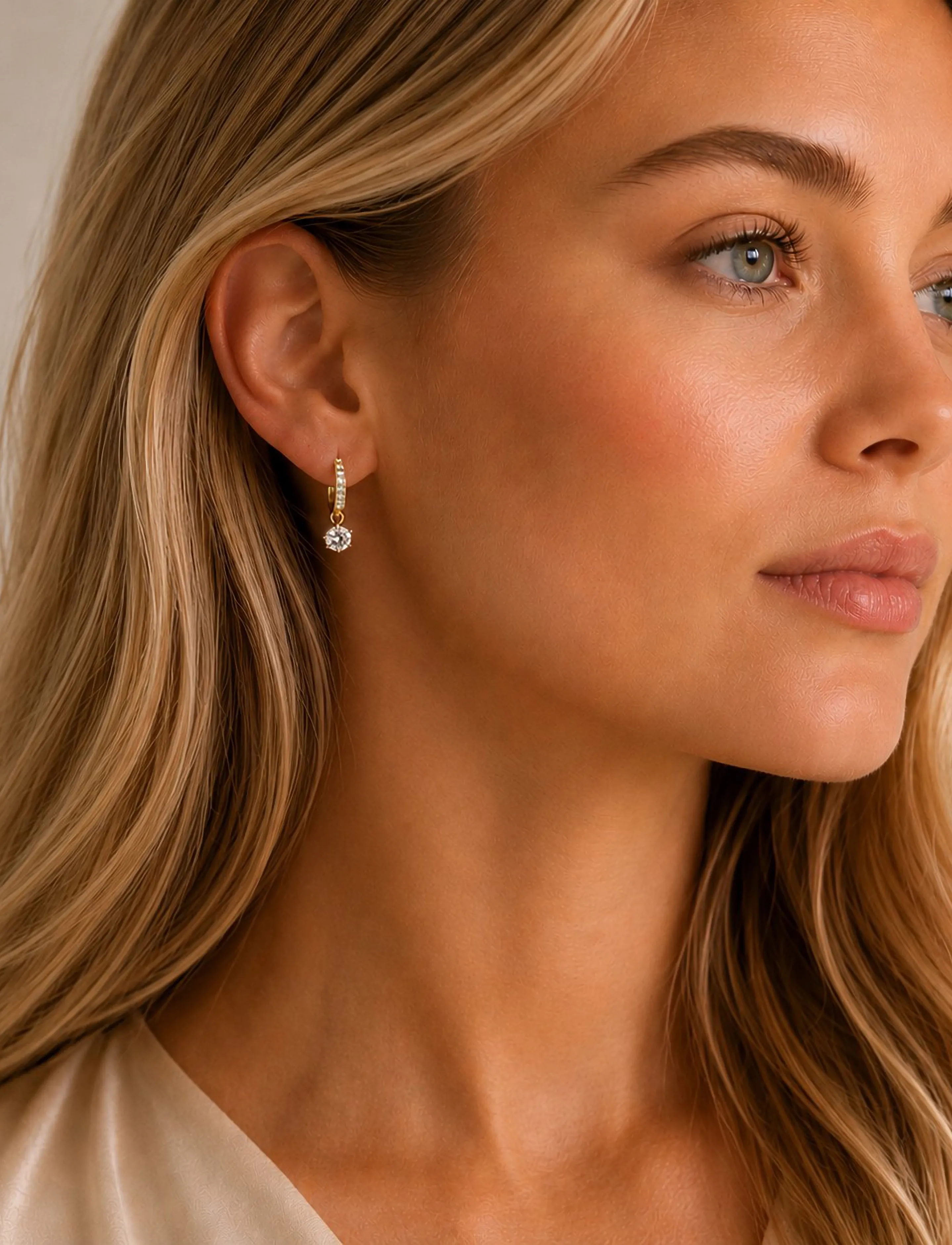SNÖ of Sweden - Rola round ring ear - creoler & hoops - g/clear - 0