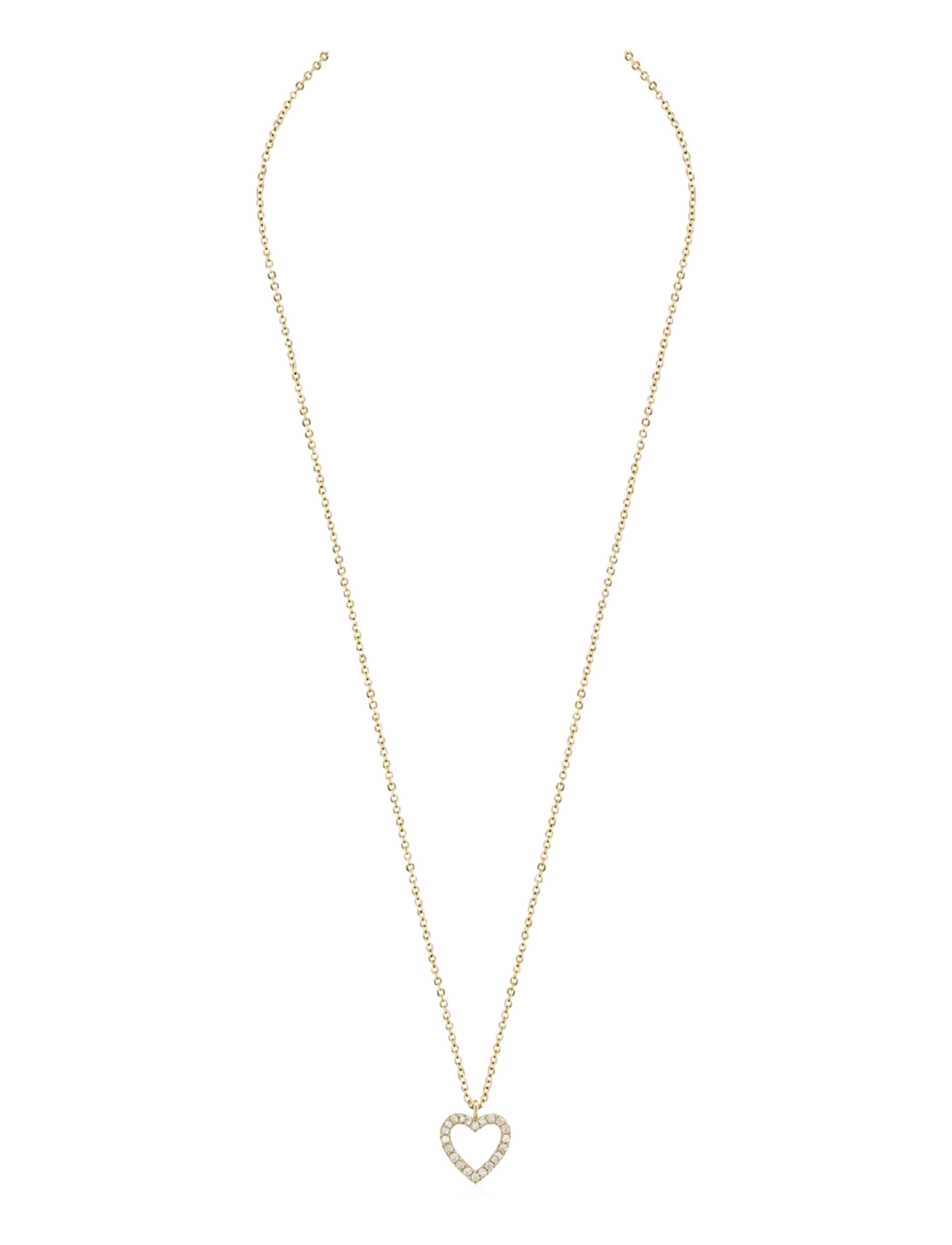 SNÖ of Sweden Valentina Pendant Neck 42 G/Clear 42Cm, Damen, Herz Anhänger Halskette, Gold, Gr: 42