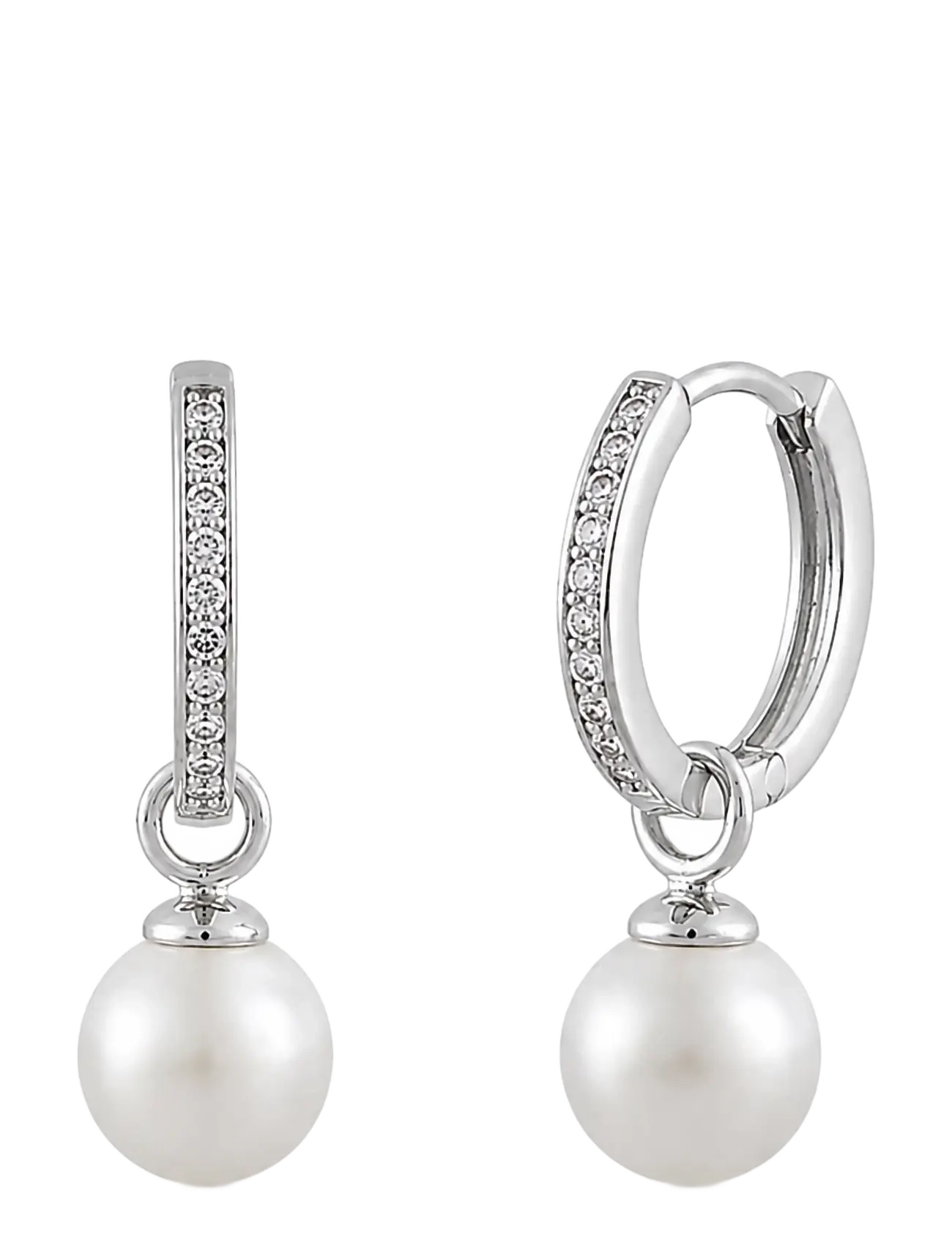 SNÖ of Sweden - Core pearl ring ear s/white - Onesize - parel oorbellen - s/white - 2