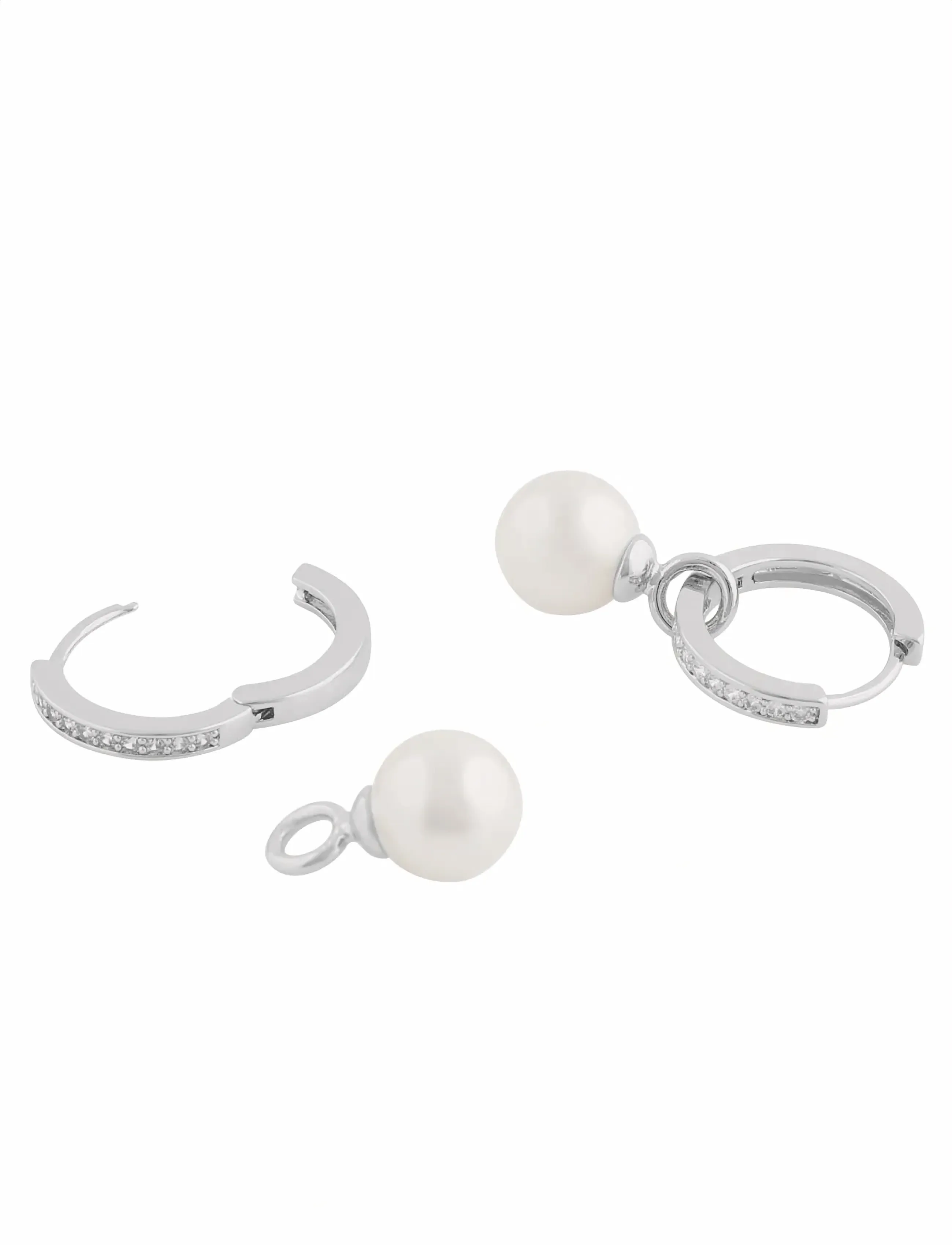 SNÖ of Sweden - Core pearl ring ear s/white - Onesize - pērļu auskari - s/white - 2