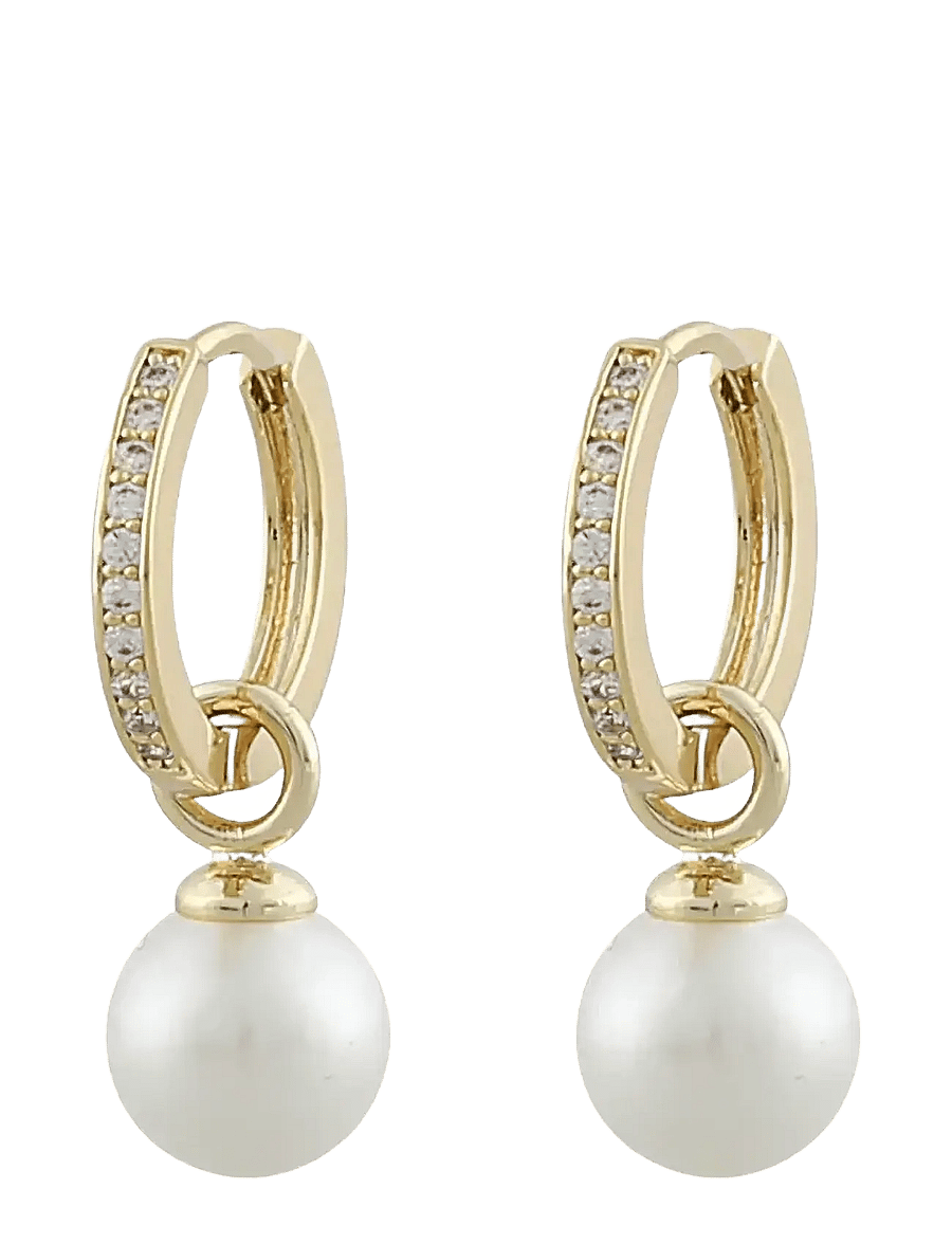 SNÖ of Sweden - Core pearl ring ear g/white - Onesize - perlenohrringe - g/white - 1