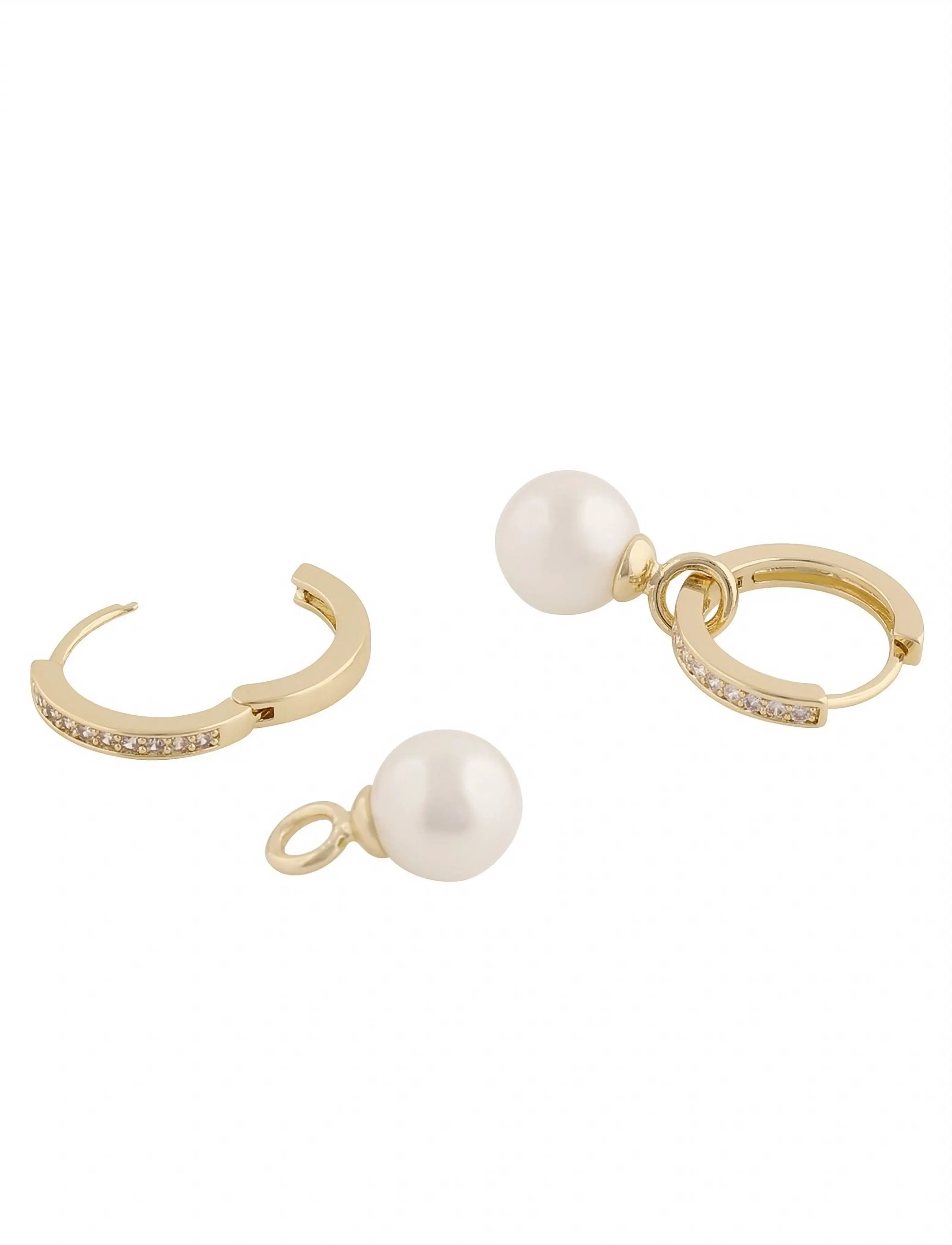 SNÖ of Sweden - Core pearl ring ear g/white - Onesize - kolczyki z pereł - g/white - 2