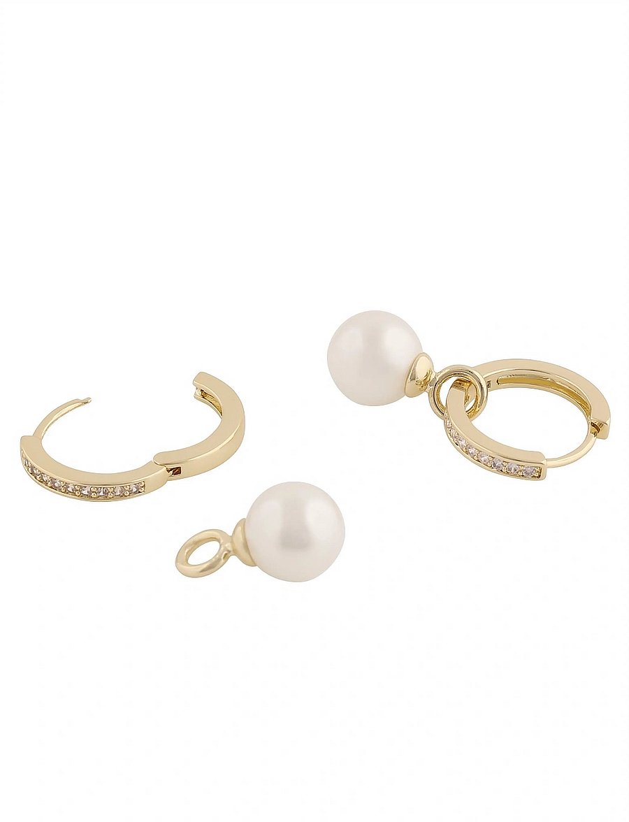 SNÖ of Sweden - Core pearl ring ear g/white - Onesize - perlenohrringe - g/white - 3