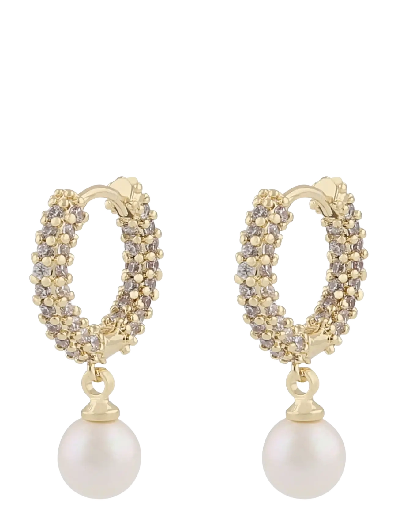 SNÖ of Sweden Lydia pearl ring ear g/white - Onesize - Hängande örhängen - G/WHITE / gold