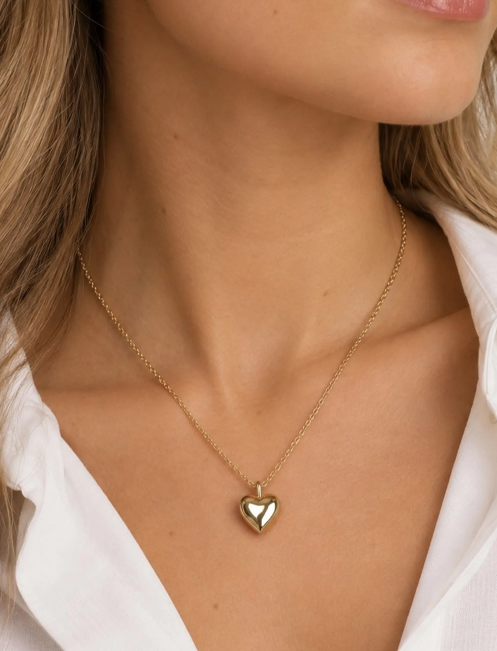 SNÖ of Sweden - Brooklyn heart pendant neck 45 plain g - 45 cm - chain necklaces - plain g - 0