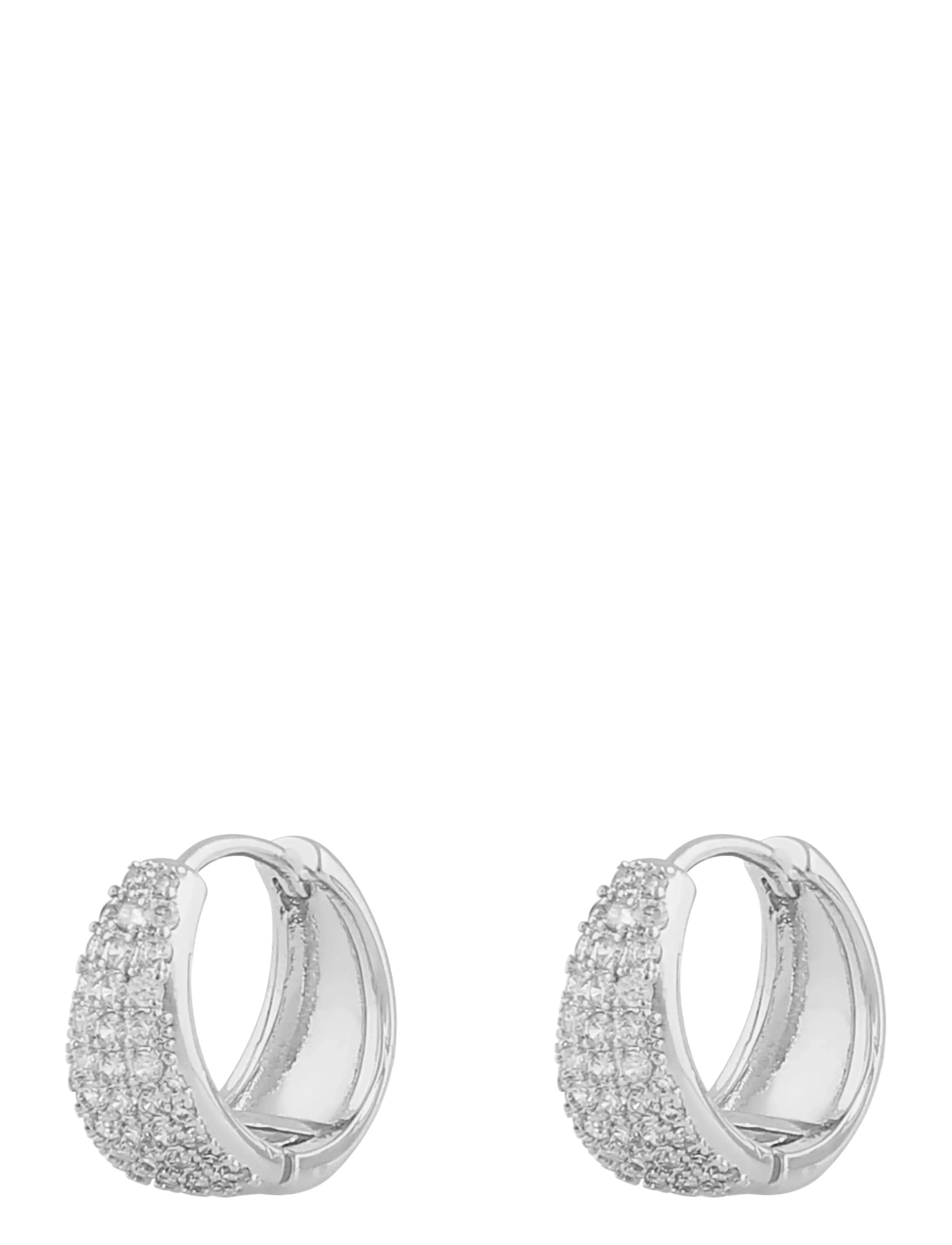 SNÖ of Sweden Brooklyn oval ring ear s/clear - Onesize - Basics - S/CLEAR / silver