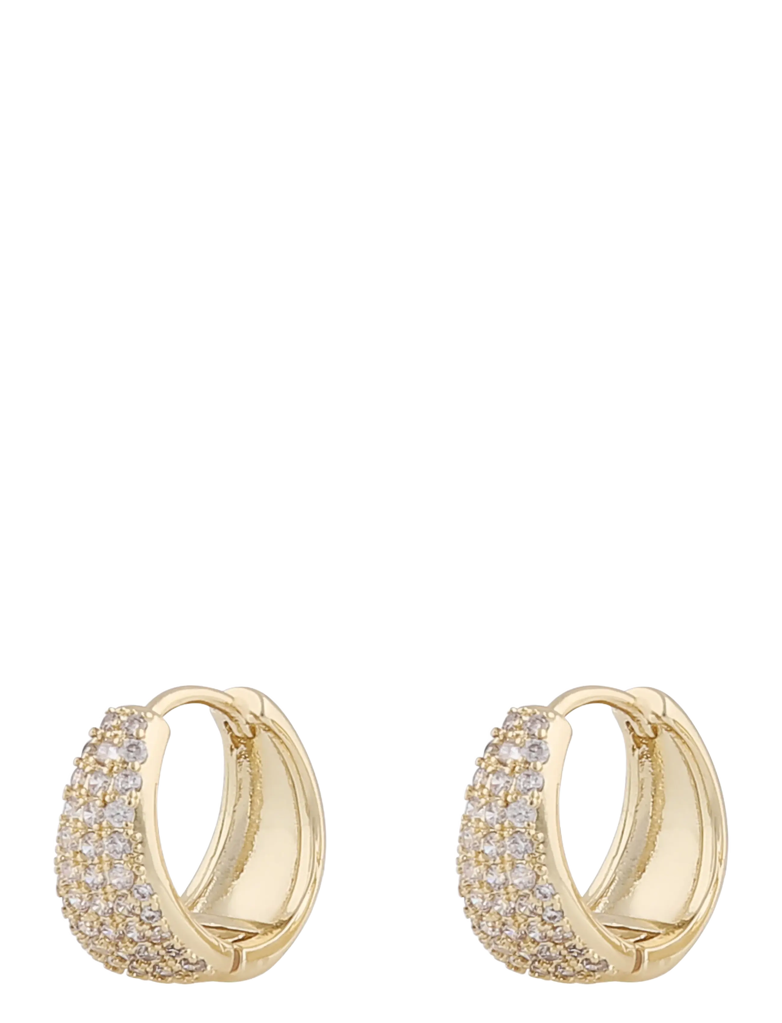 SNÖ of Sweden Brooklyn Oval Ring Ear G/Clear Onesize, Damen, Pavé Creolen, Gold, Gr: One Size