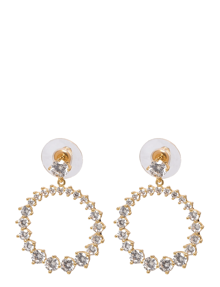 SNÖ of Sweden - Trinnie round pendant ear g/clear - Onesize - creoler & hoops - g/clear - 0