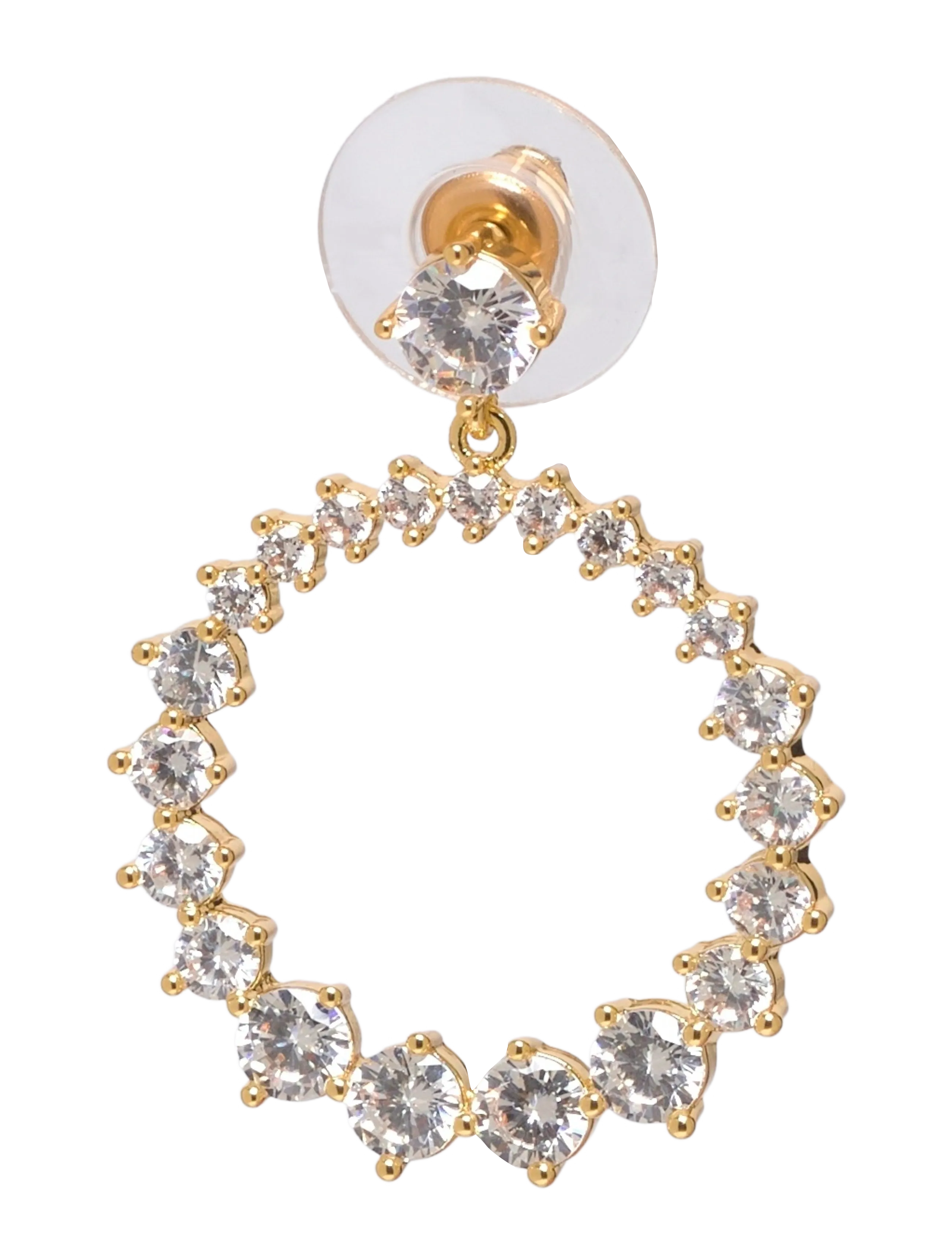 SNÖ of Sweden - Trinnie round pendant ear g/clear - Onesize - kreolen - g/clear - 1