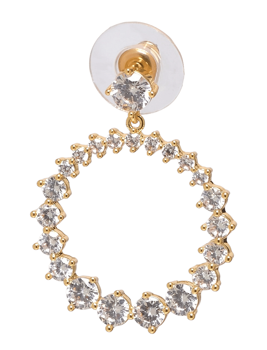 SNÖ of Sweden - Trinnie round pendant ear g/clear - Onesize - creoler & hoops - g/clear - 1