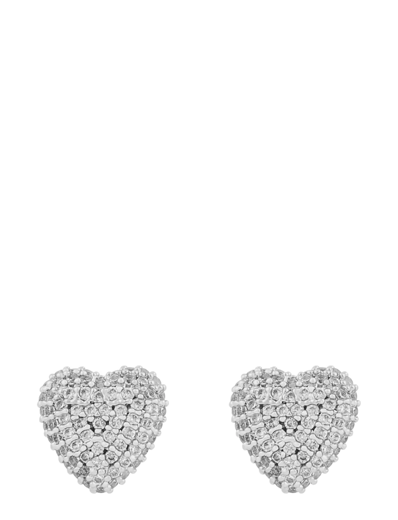 SNÖ of Sweden Stina heart ear s/clear - Onesize - Ohrstecker - S/CLEAR / silver