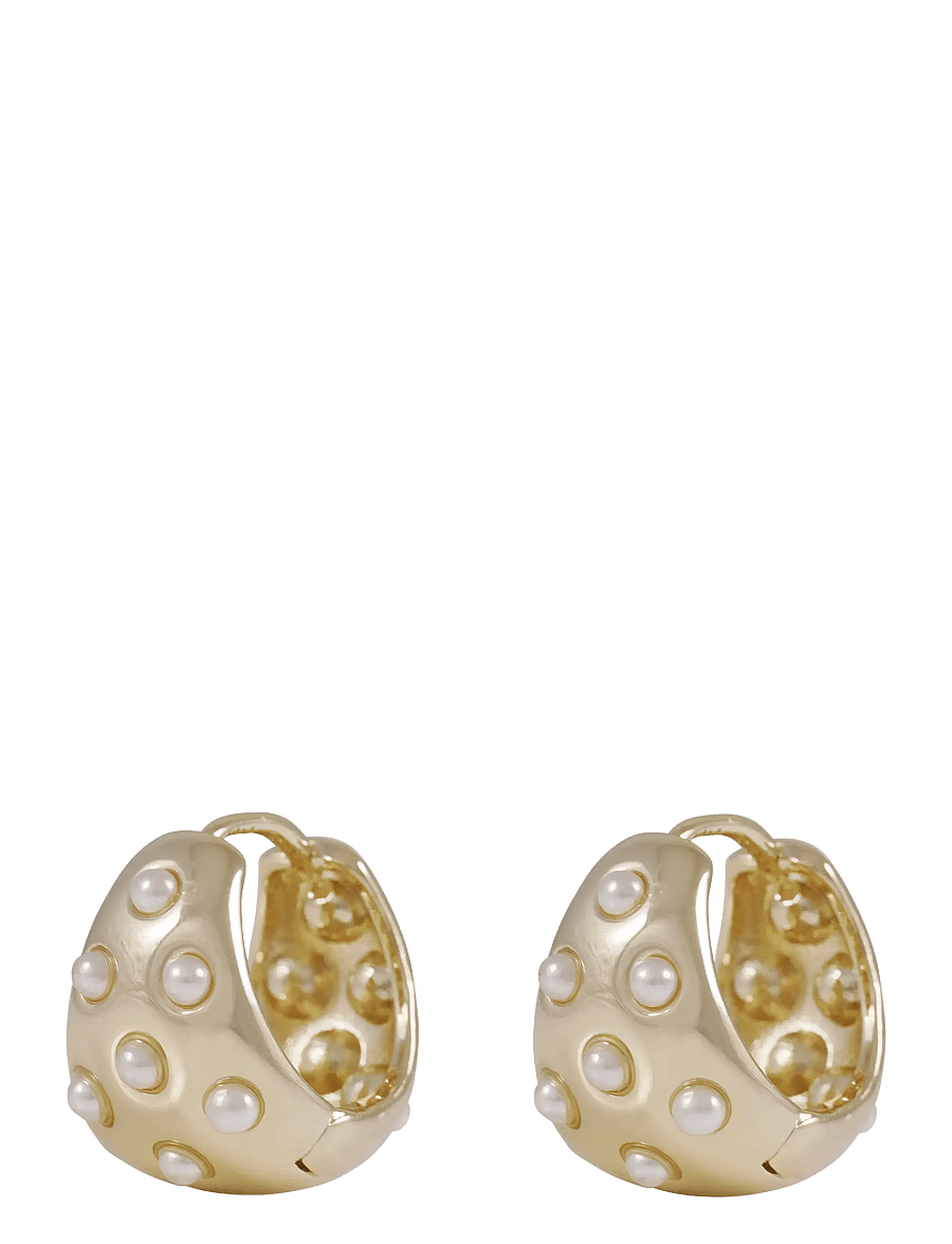 SNÖ of Sweden - Soap pearl oval ring ear g/white - Onesize - perleøreringe - g/white - 1