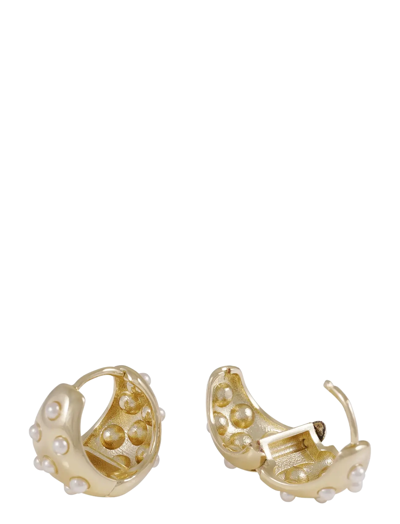 SNÖ of Sweden - Soap pearl oval ring ear  g/white - Onesize - boucles d'oreilles en perles - g/white - 2
