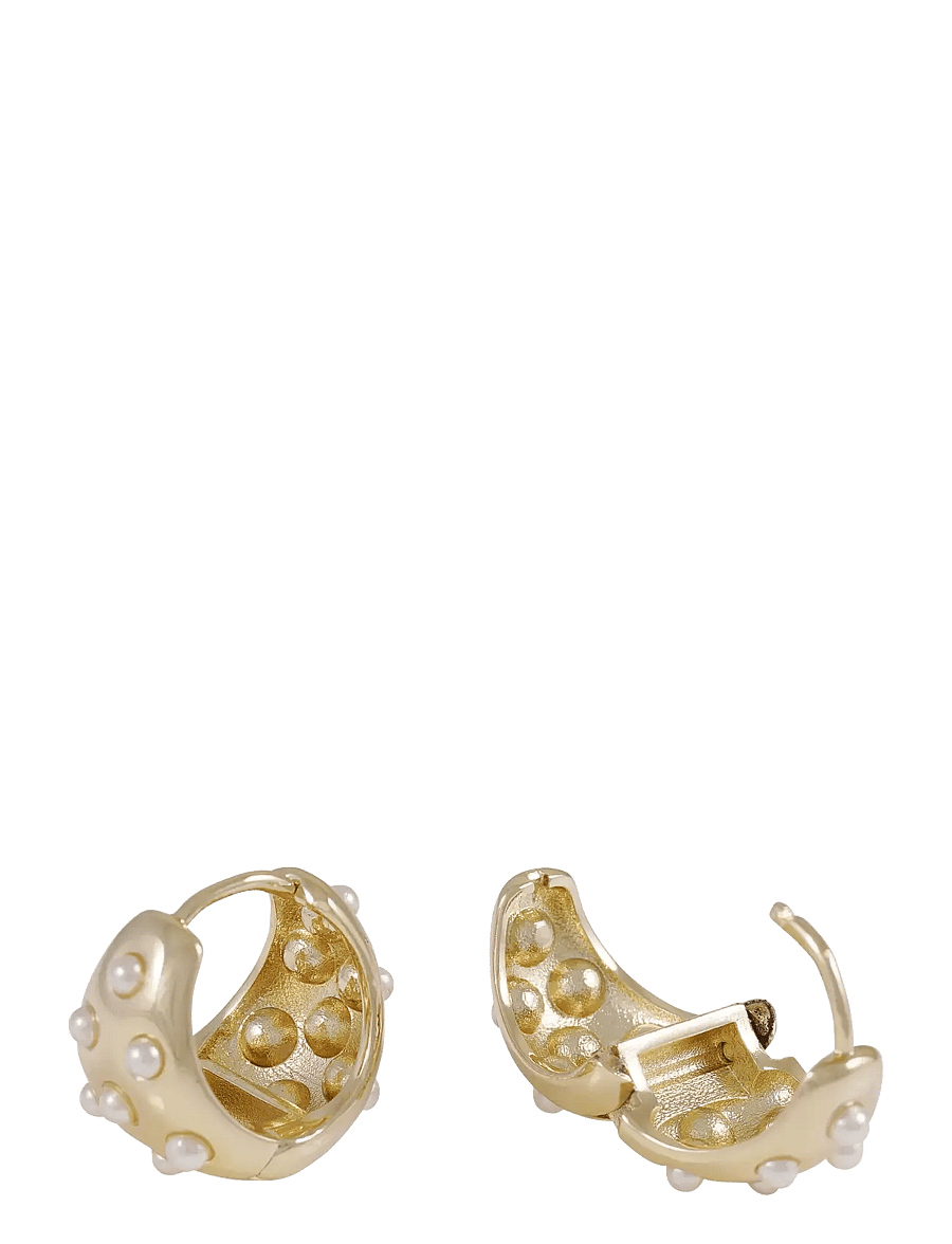 SNÖ of Sweden - Soap pearl oval ring ear g/white - Onesize - perleøreringe - g/white - 2