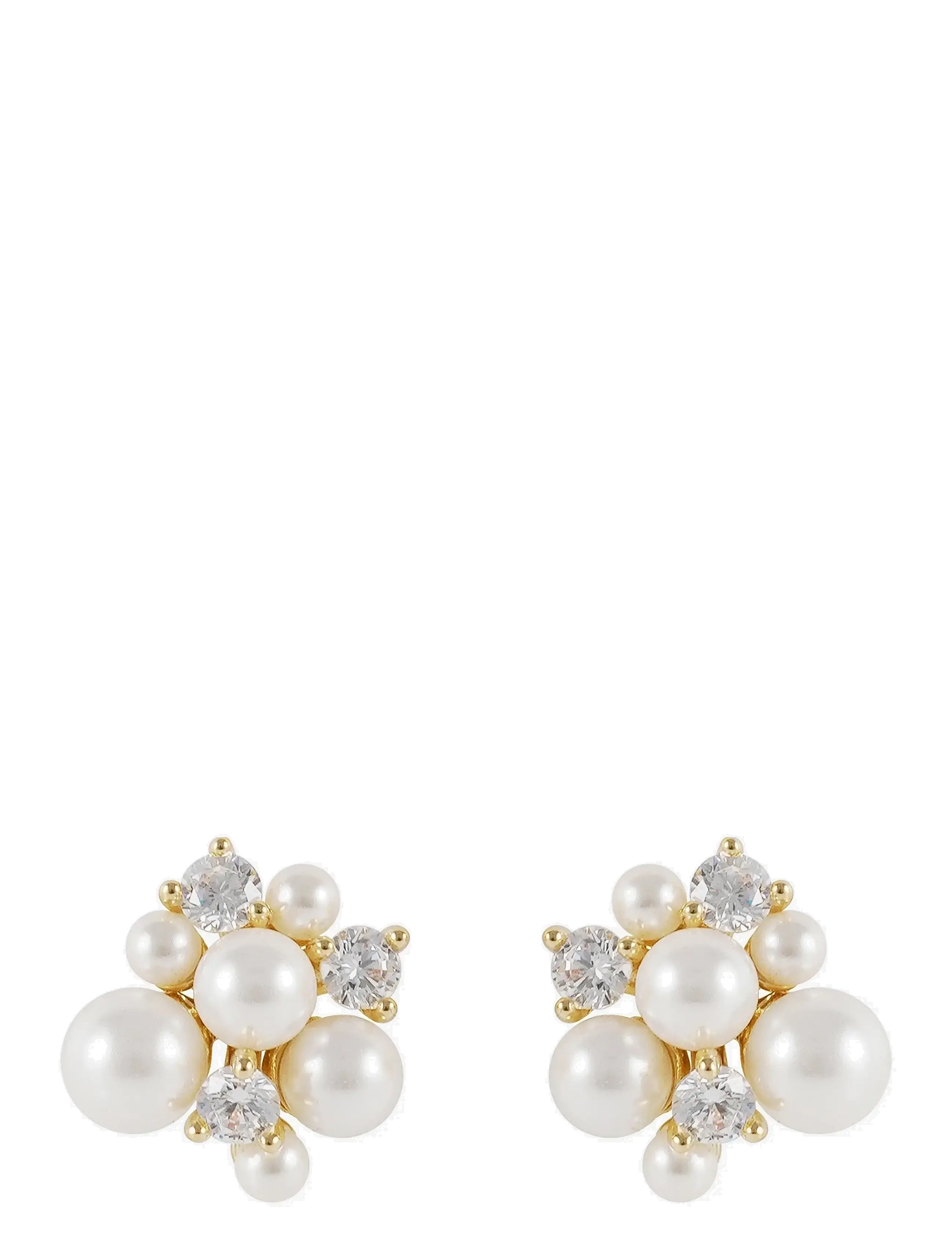 SNÖ of Sweden Mayfair irregular pearl ear g/white - Onesize - Stud earrings - G/WHITE / gold