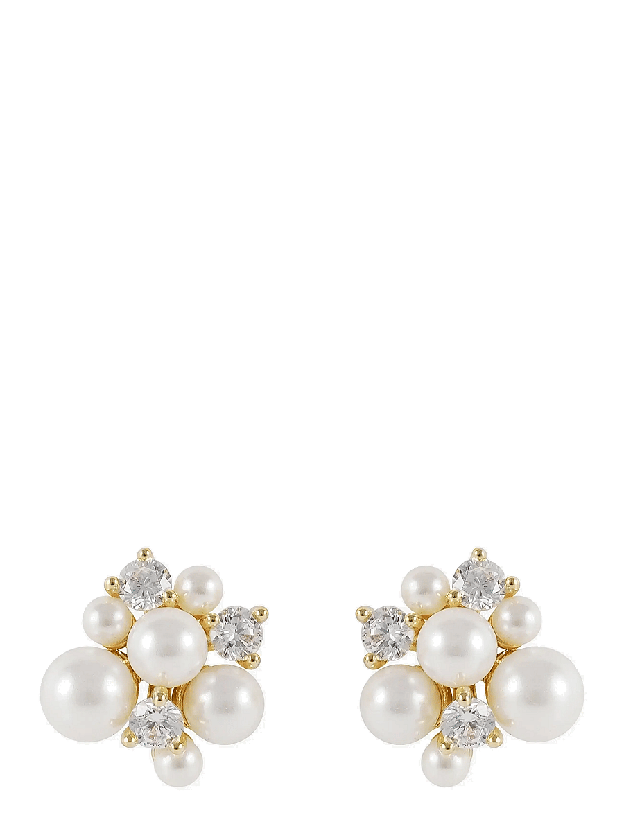 SNÖ of Sweden - Mayfair irregular pearl ear g/white - Onesize - perlenohrringe - g/white - 1