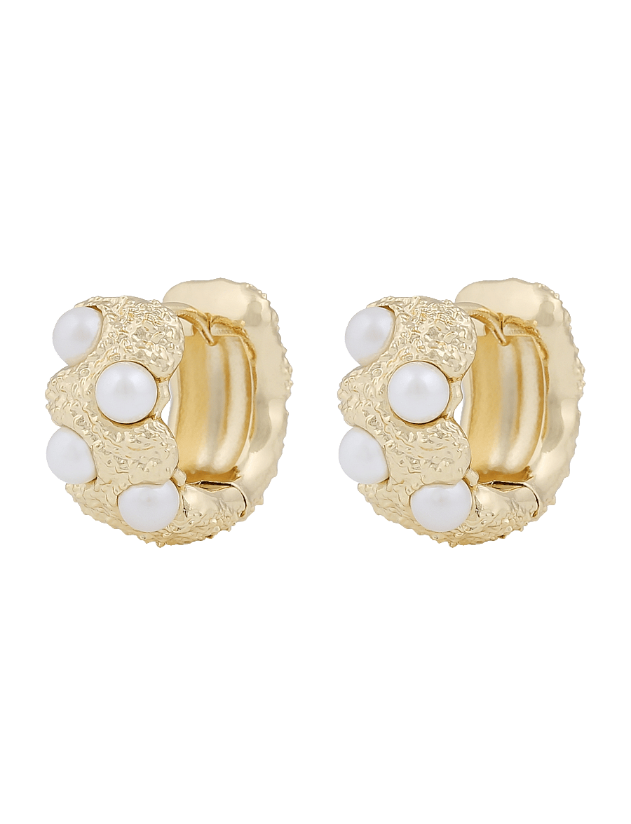 SNÖ of Sweden - Gisele big ring ear g/white - boucles d'oreilles en perles - g/white - 1