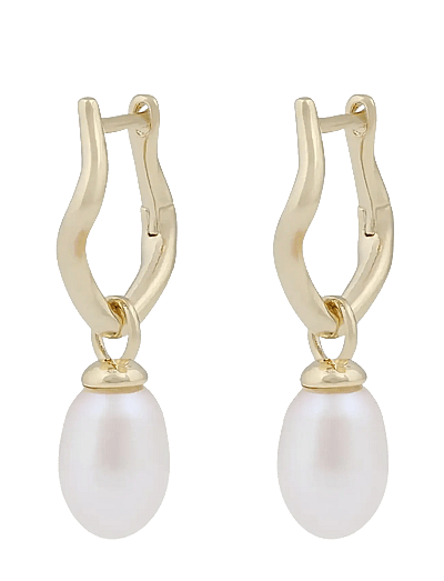SNÖ of Sweden Hilma small ring pendant ear g/white - Onesize - Jewellery - G/WHITE / gold