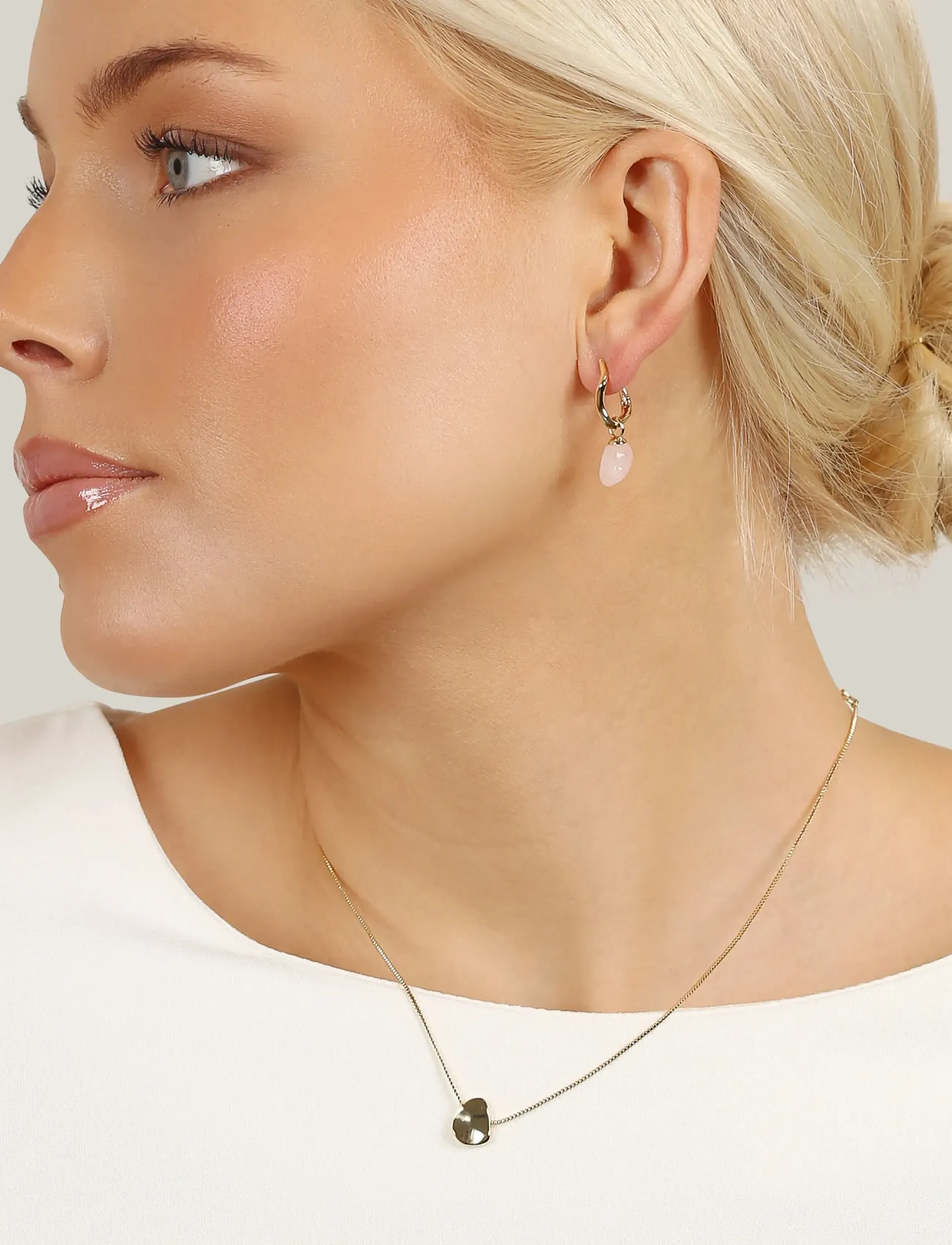 SNÖ of Sweden Hilma Small Ring Pendant Ear G/White Onesize, One Size, Earrings, Gold - Pendants Frauen