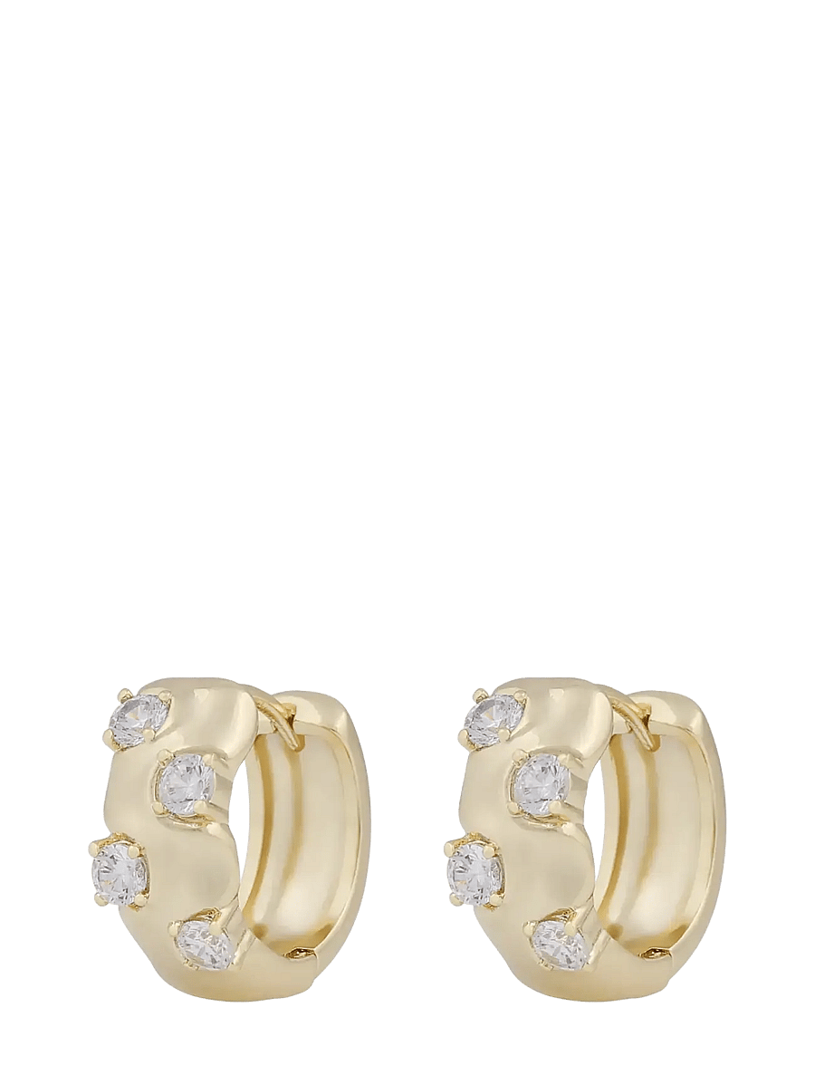 SNÖ of Sweden - Jen stone wide ring ear g/clear - Onesize - creoler & hoops - g/clear - 1