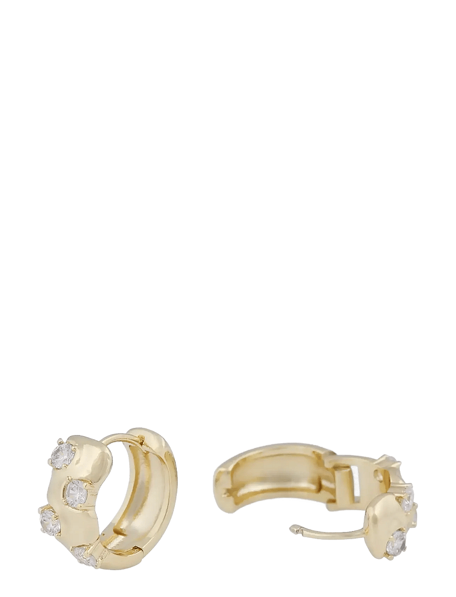 SNÖ of Sweden - Jen stone wide ring ear g/clear - Onesize - creoler & hoops - g/clear - 2