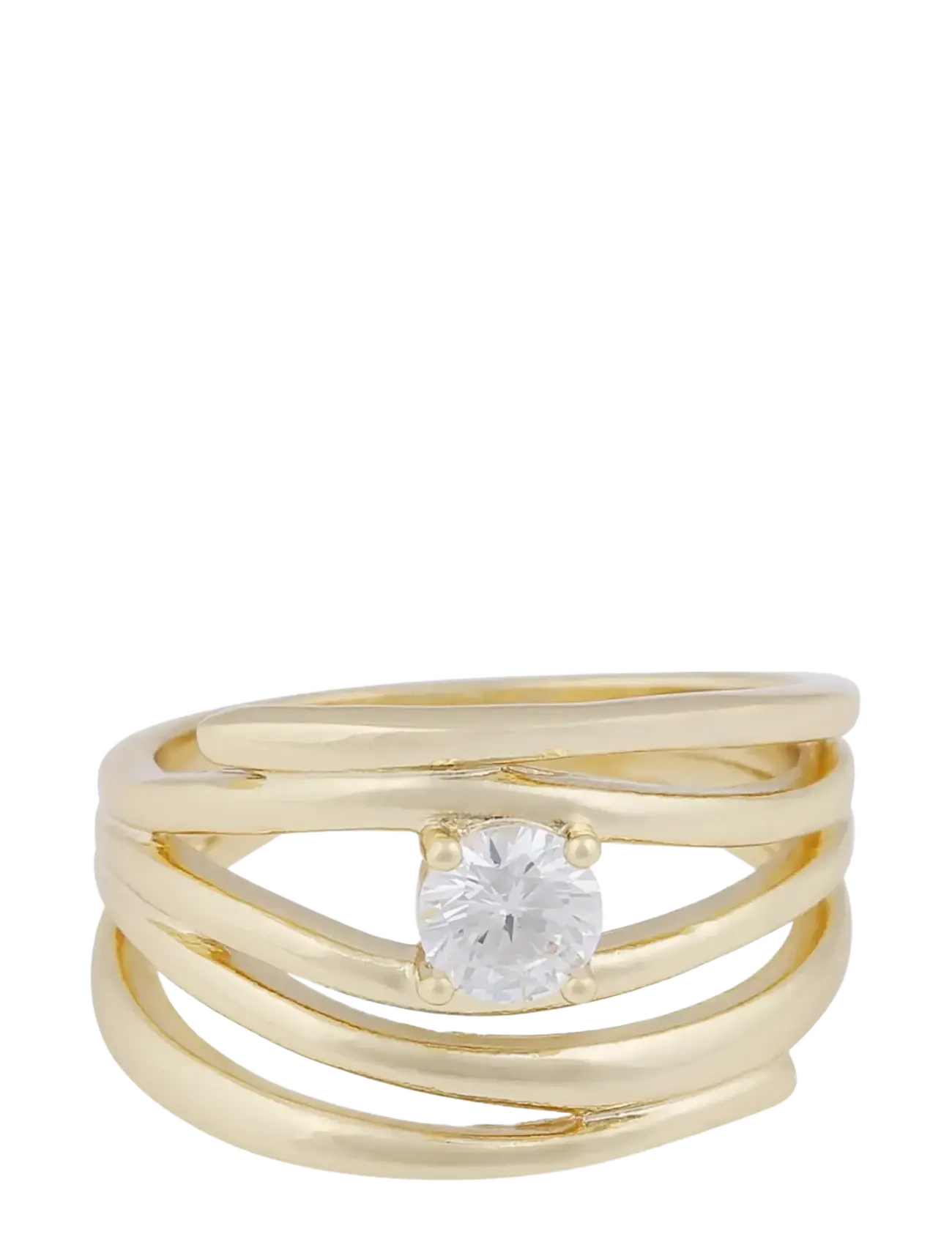 SNÖ of Sweden Jen stone irregular ring g/clear - M - Modern femininity - G/CLEAR / gold