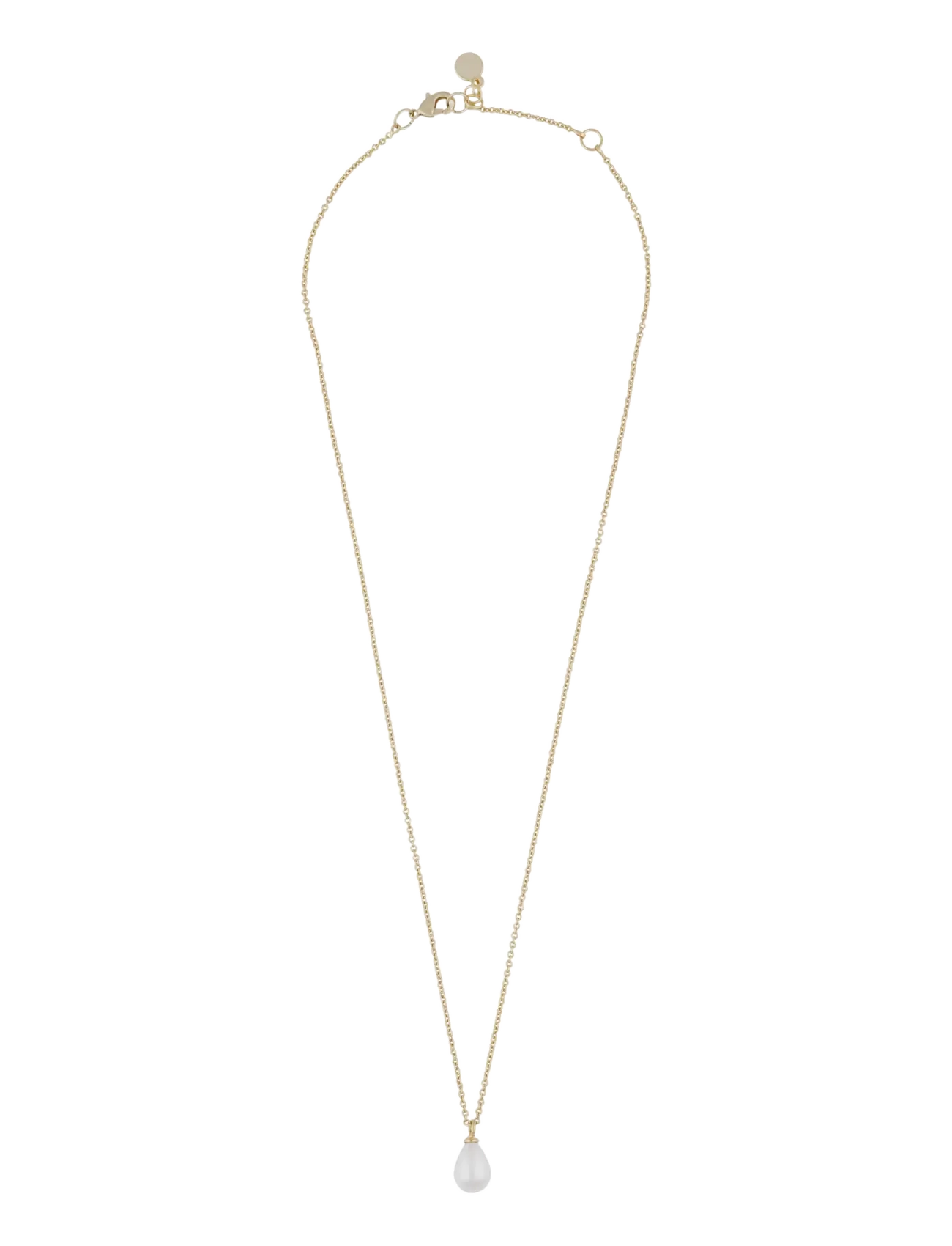 SNÖ of Sweden Lucy drop pendant neck 45 g/white - 45 cm - Halsketten - G/WHITE / gold
