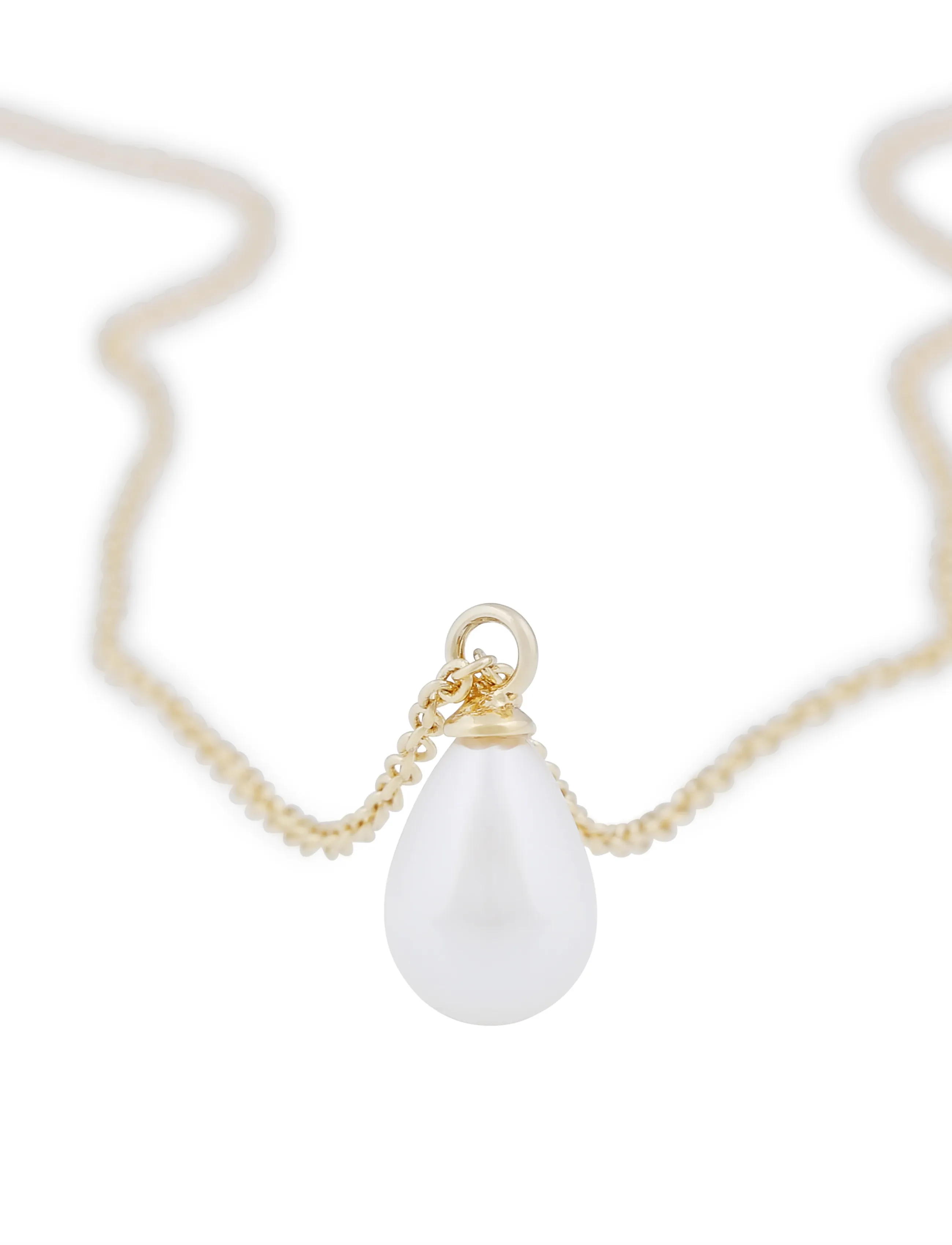 SNÖ of Sweden - Lucy drop pendant neck 45 g/white - 45 cm - halsketten - g/white - 2