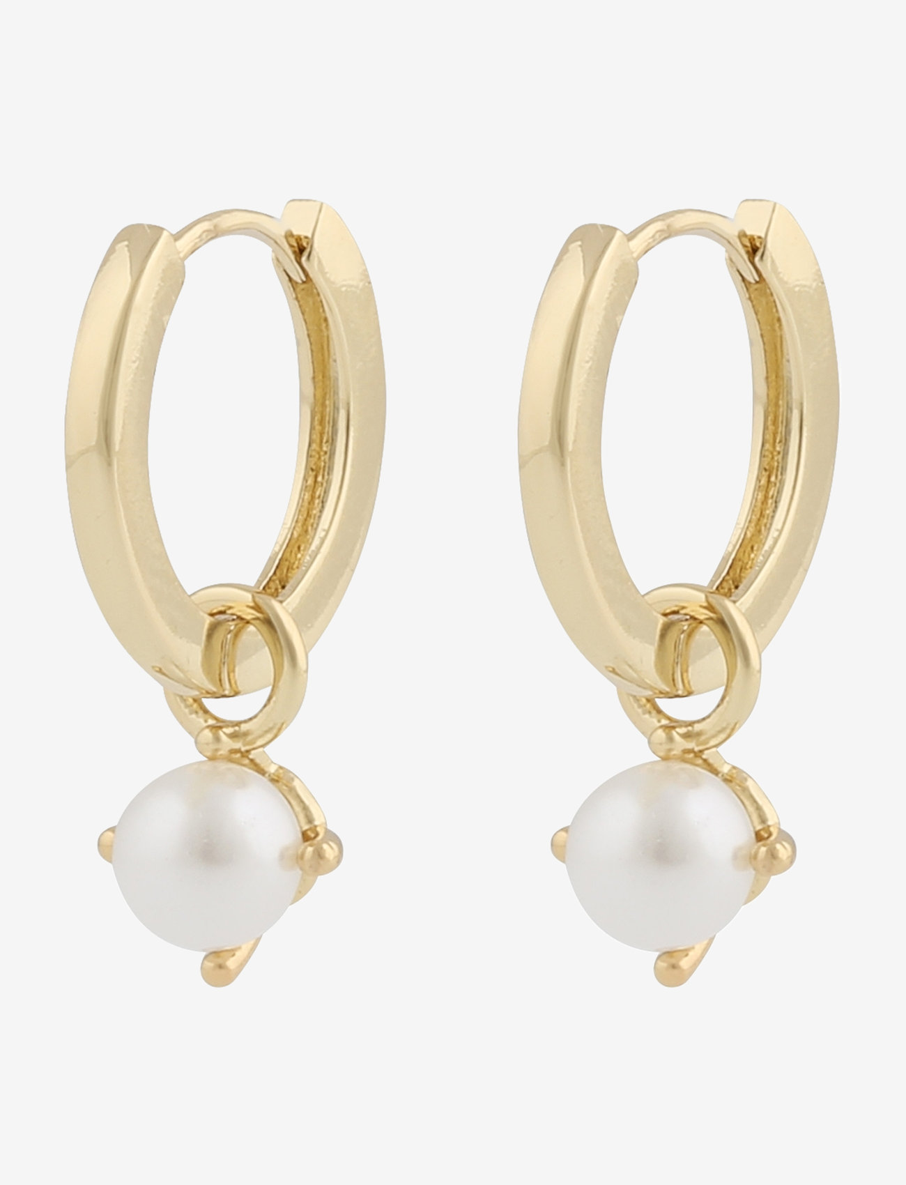 SNÖ of Sweden - Lucy ring pendant ear g/white - Onesize - pearl earrings - g/white - 1