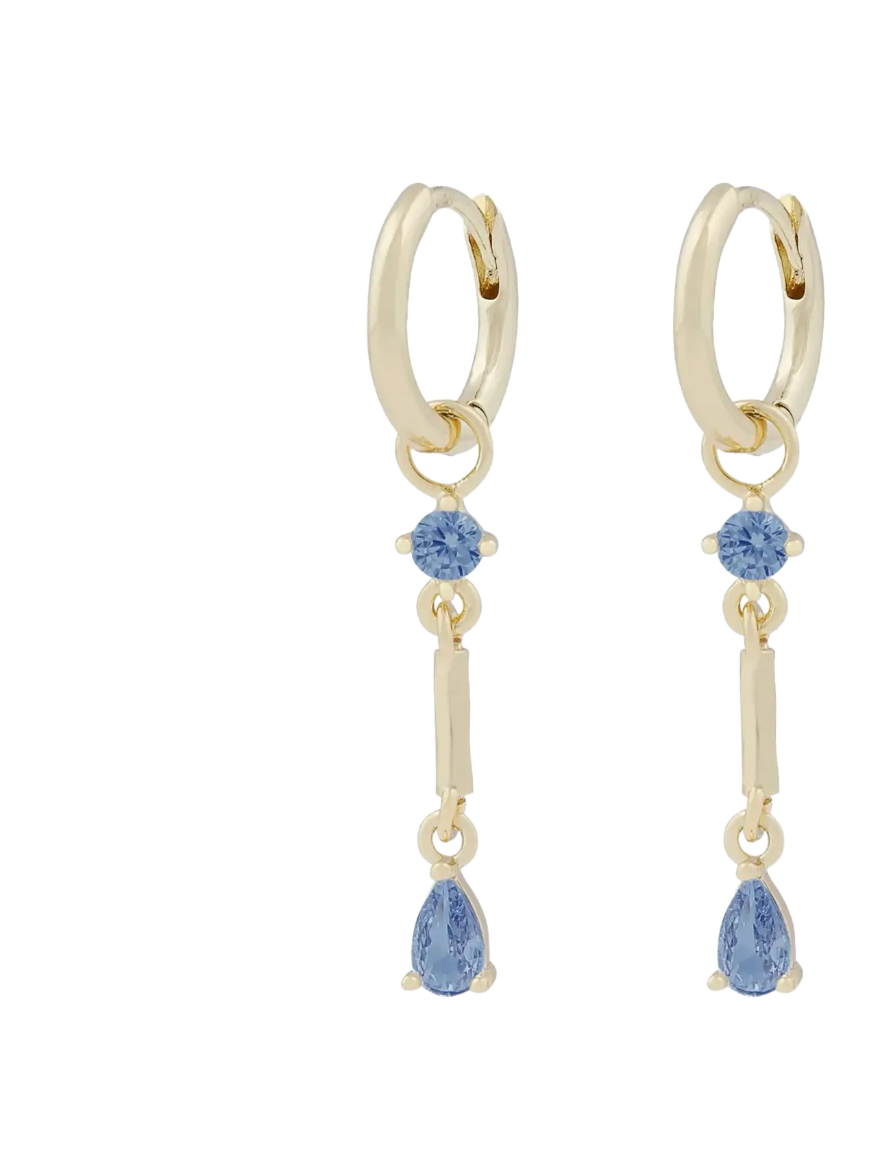 SNÖ of Sweden Seine ring pendant ear g/light blue - Onesize - Ohrhänger - G/LIGHT BLUE / gold