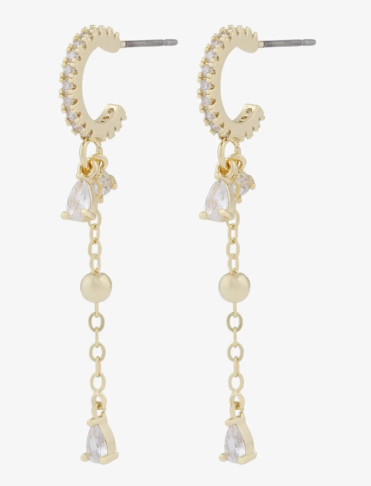 SNÖ of Sweden - Seine oval pendant ear g/clear - Onesize - hängande örhängen - g/clear - 1