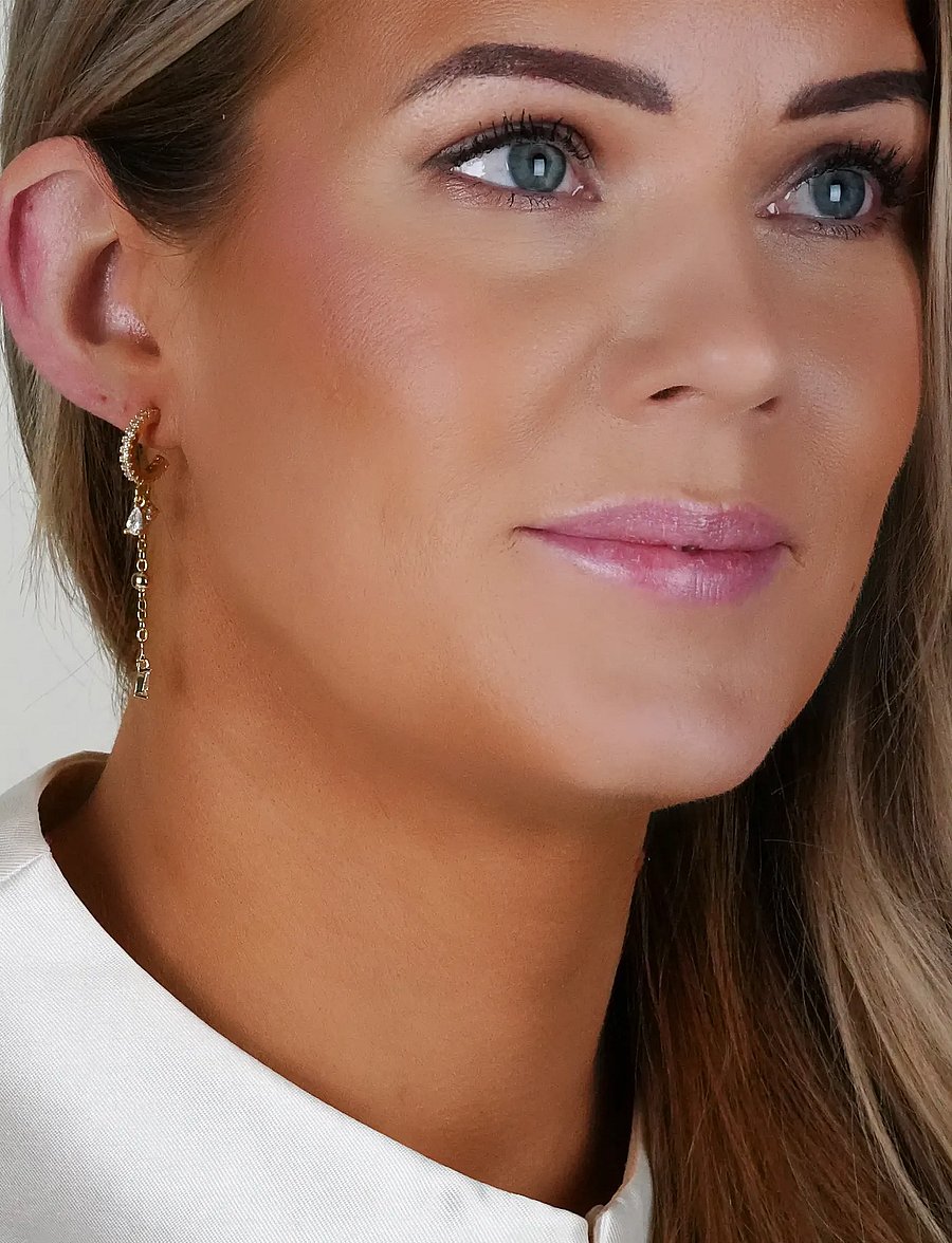 SNÖ of Sweden - Seine oval pendant ear g/clear - Onesize - ohrhänger - g/clear - 0