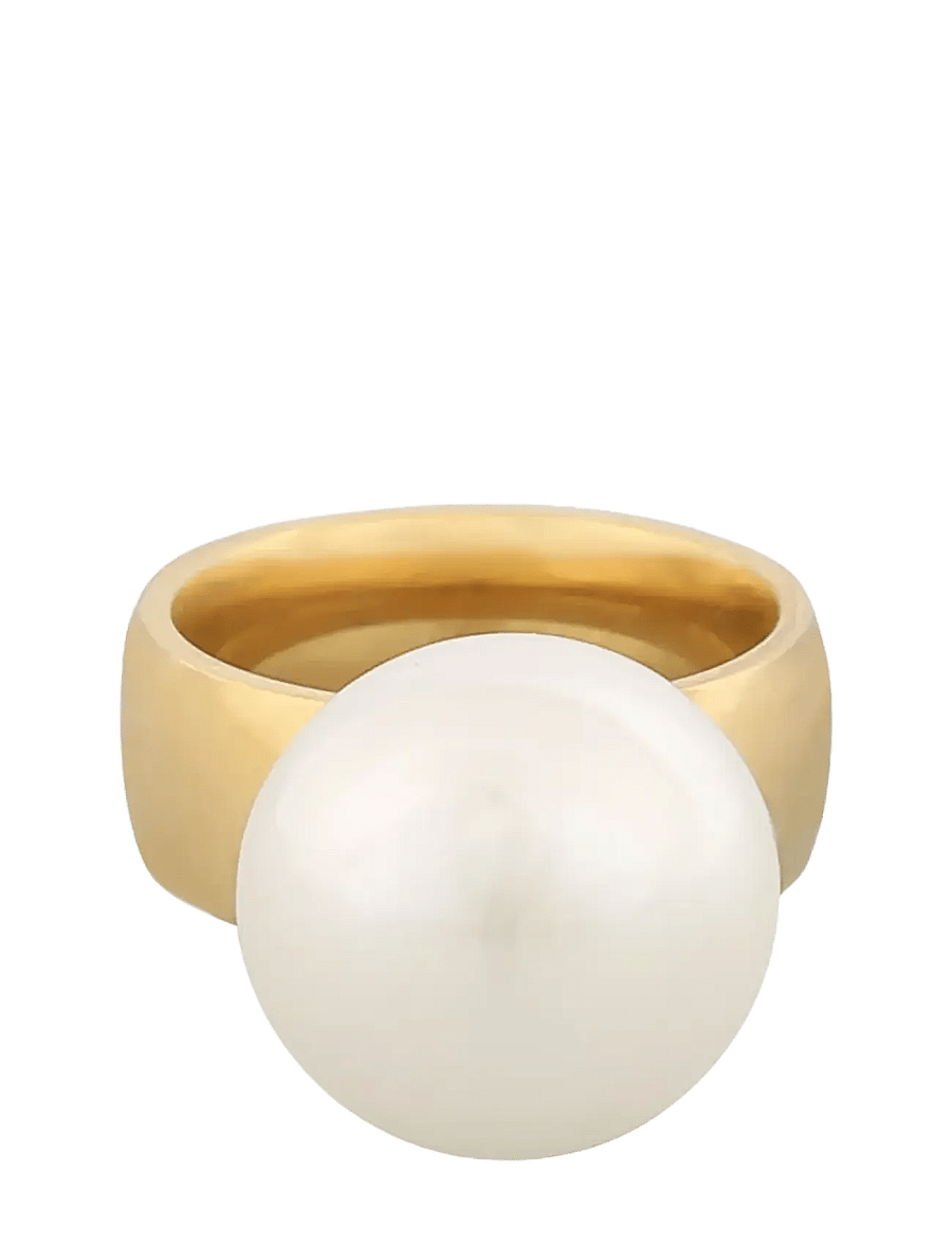 SNÖ of Sweden - Rio big pearl ring g/white - M - ringer - g/white - 1