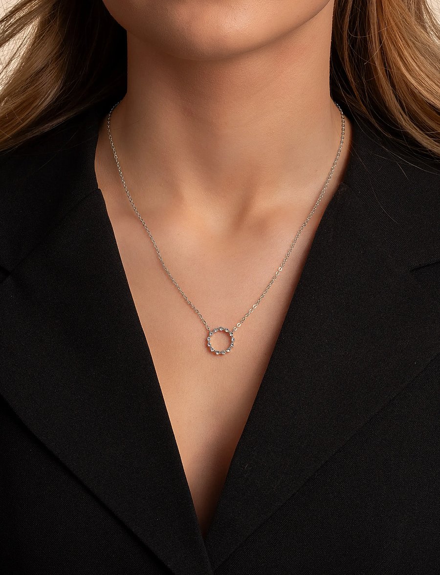 SNÖ of Sweden - Sprinkles circle pendant neck 45 s/clear - 45 cm - halskæder med vedhæng - s/clear - 0