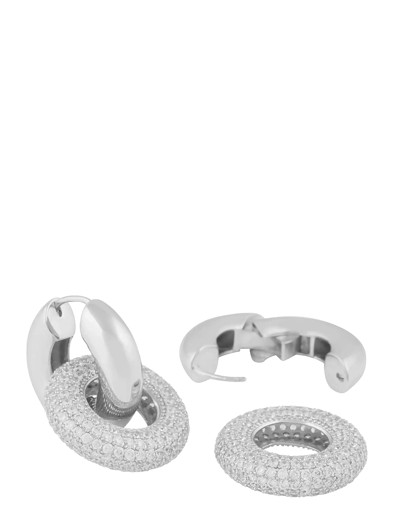 SNÖ of Sweden - Liz double ring crystal ear - hoops kõrvarõngad - s/clear - 2