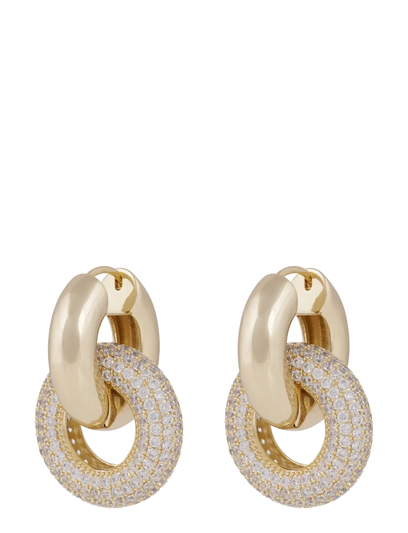 SNÖ of Sweden - Liz double ring crystal ear g/clear - Onesize - g/clear - 1