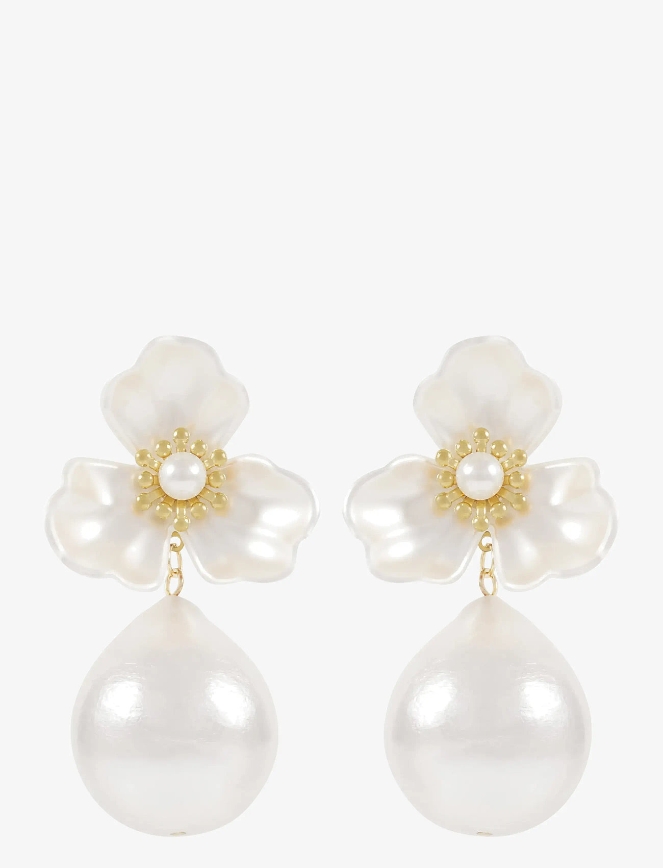 SNÖ of Sweden - SNÖ ICON flower ear  g/white - Onesize - pärlörhängen - g/white - 1