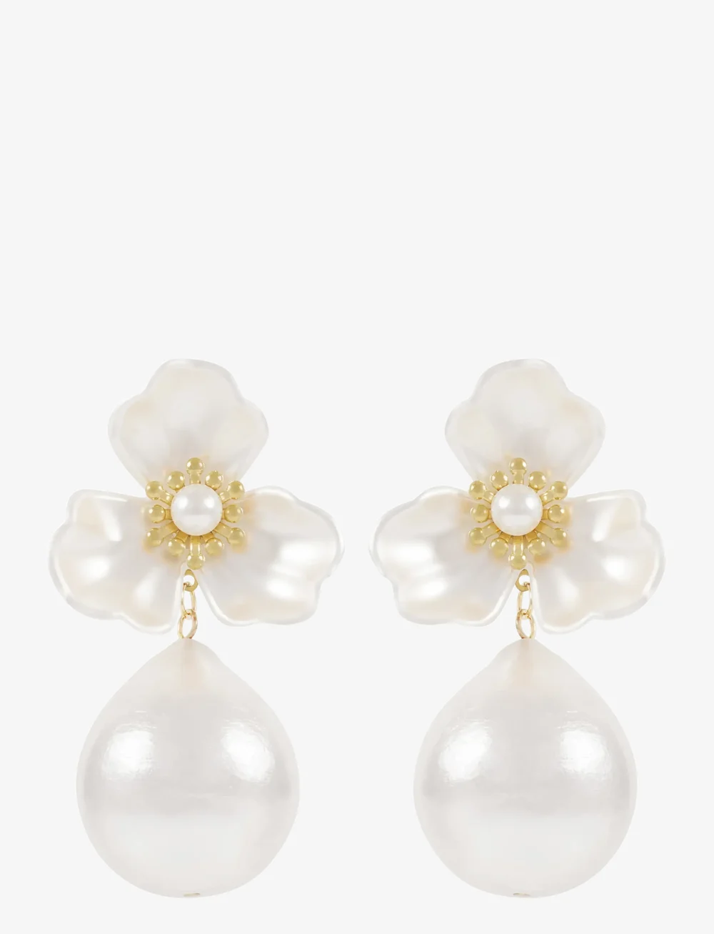 SNÖ of Sweden - SNÖ ICON flower ear  g/white - Onesize - perlenohrringe - g/white - 1