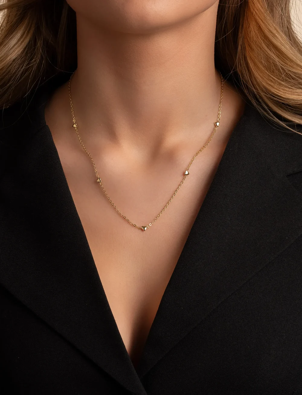 SNÖ of Sweden - Lovely small hearts chain neck 40 - halskæder - plain g - 0