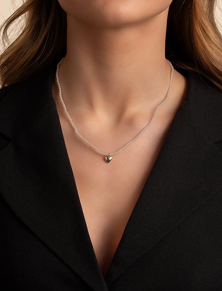 SNÖ of Sweden - Lovely pendant pearl neck 42 g/white - 42 cm - pärlitega kaelakeed - g/white - 0