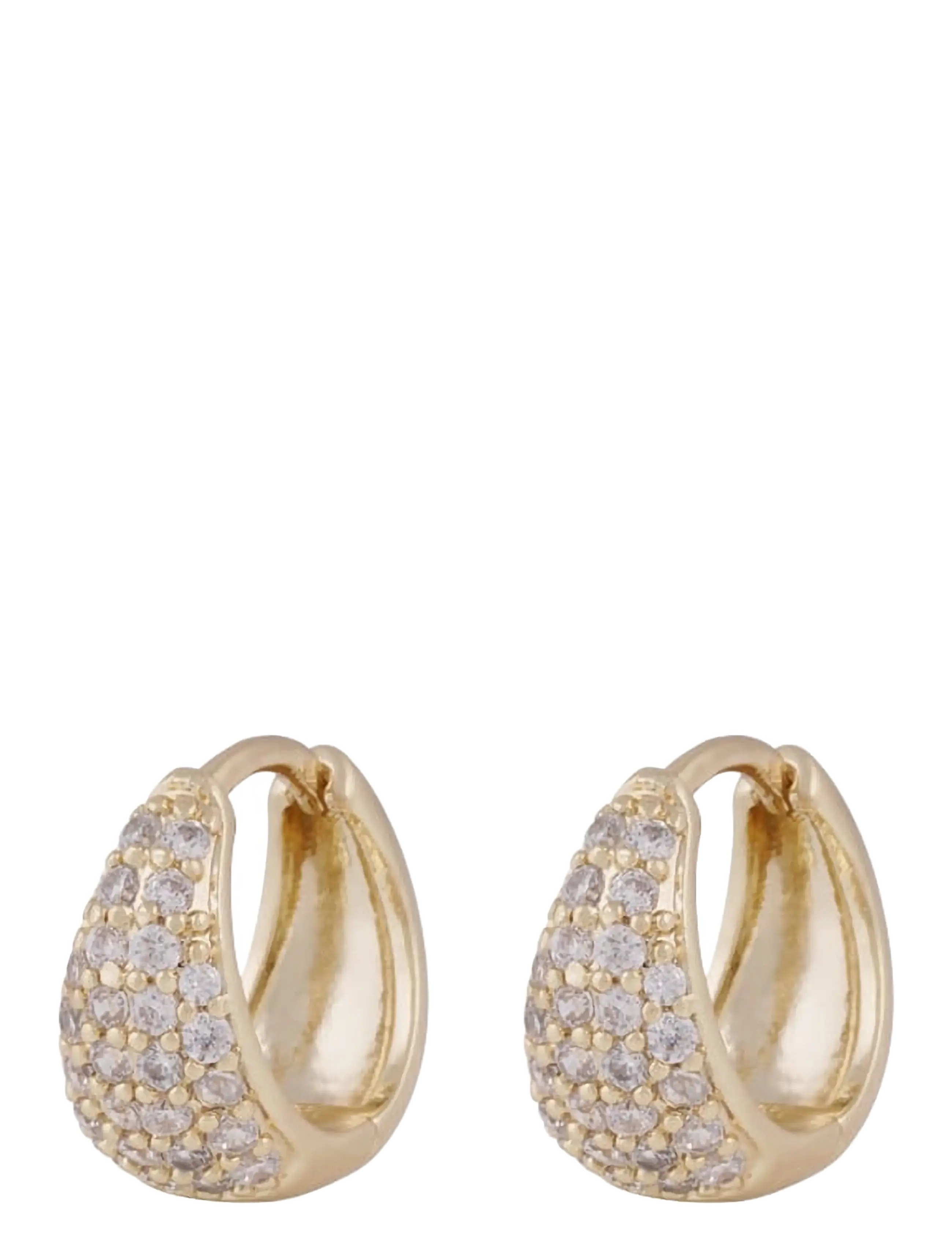 SNÖ of Sweden - Essential Honey crystal small oval ear g/clear - Onesize - hoops - g/clear - 2