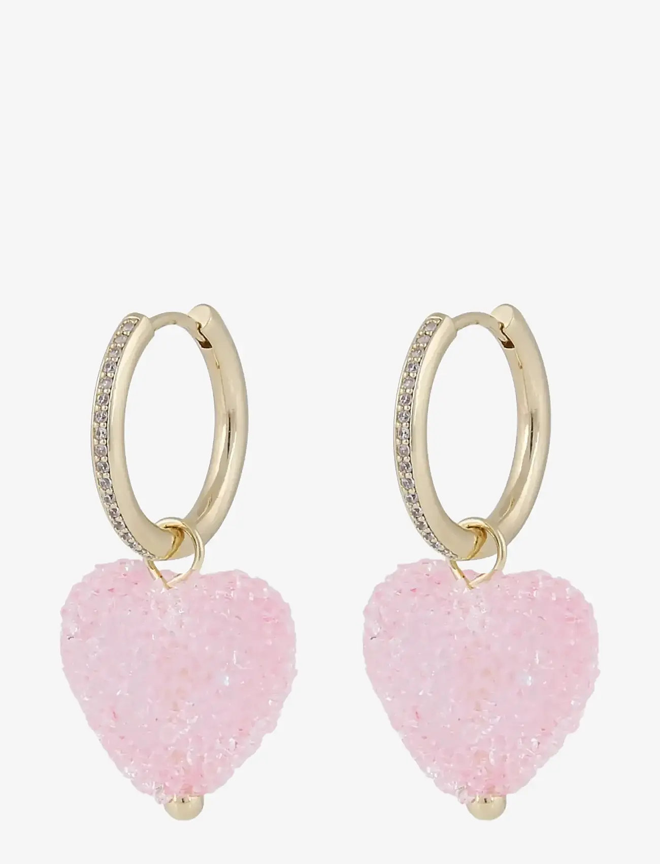 SNÖ of Sweden - Sugar hearts pendant pearl neck 45 g/light pink - 45 cm - perleøreringe - g/light pink - 1