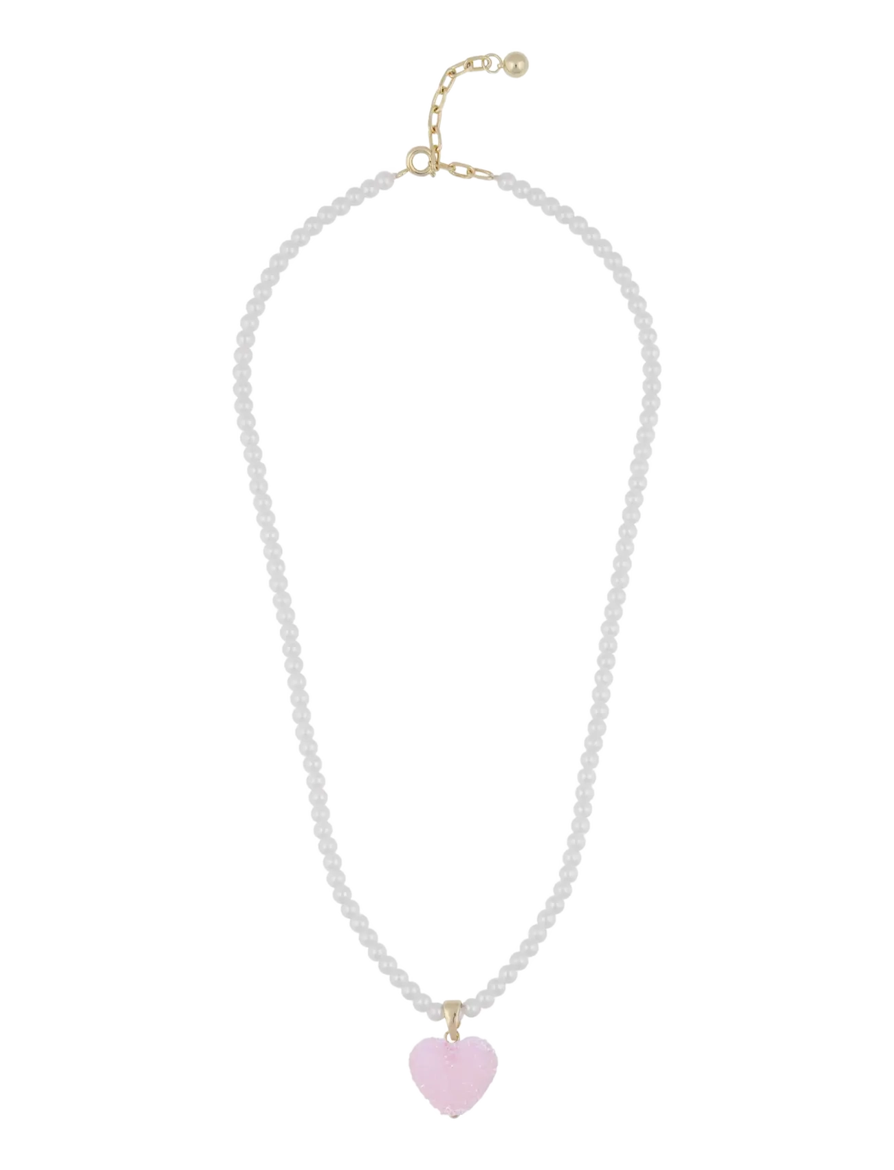 SNÖ of Sweden - Sugar hearts pendant pearl neck 45 g/light pink - 45 cm - pearl necklaces - g/light pink - 1