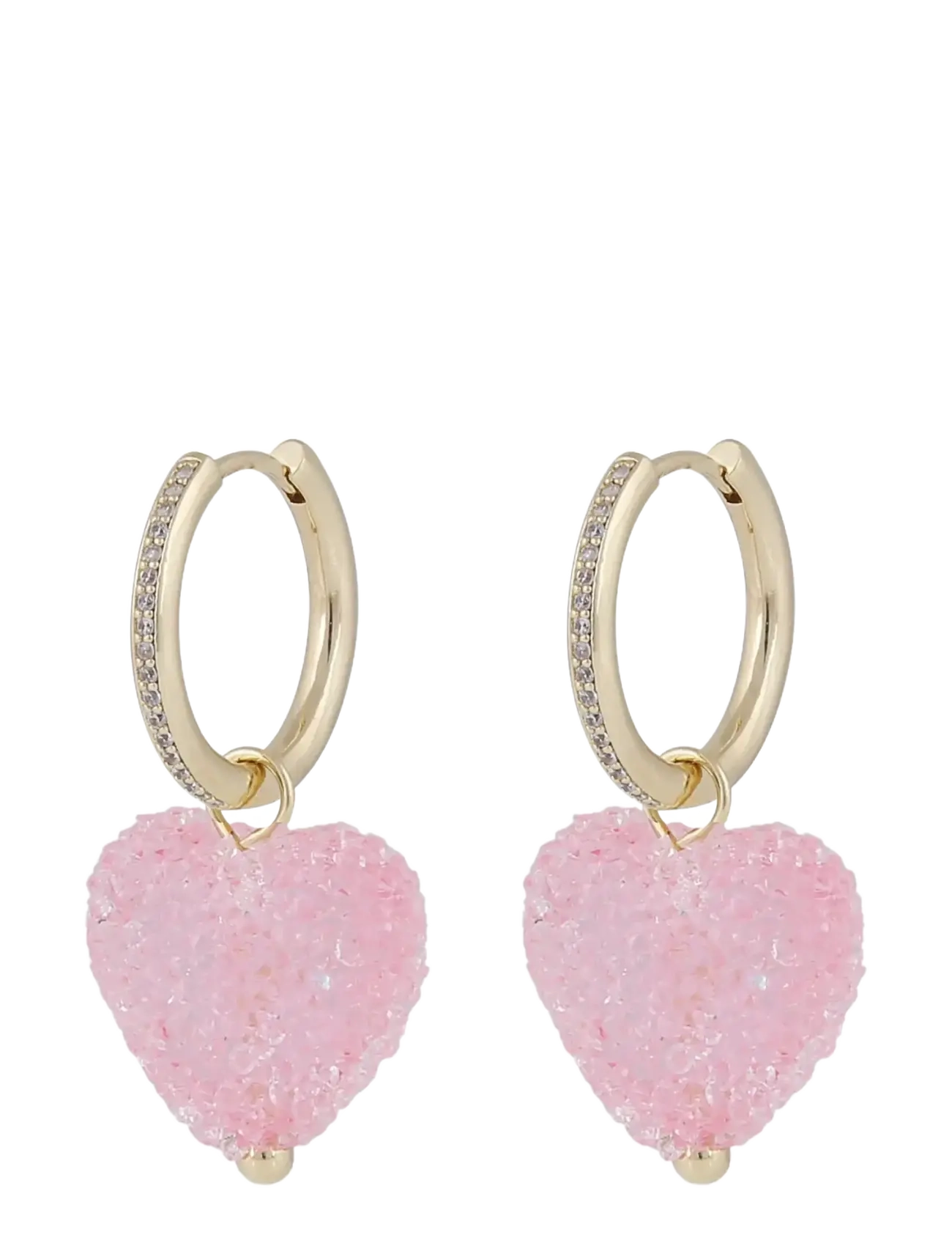 SNÖ of Sweden - Sugar hearts pendant ear g/pink - Onesize - g/pink - 1