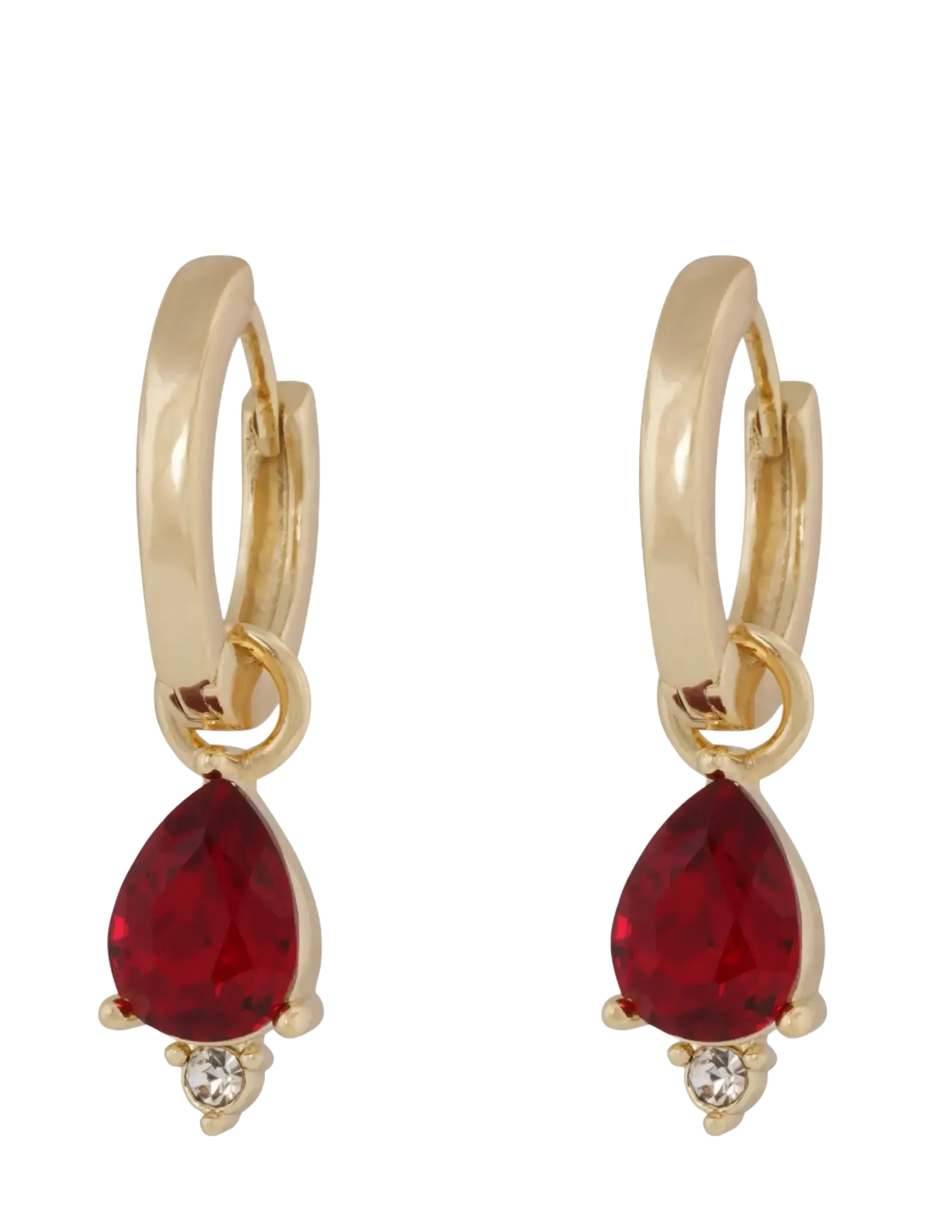 SNÖ of Sweden Eira navette ring ear g/red - Onesize - Festliga looks - G/RED / gold